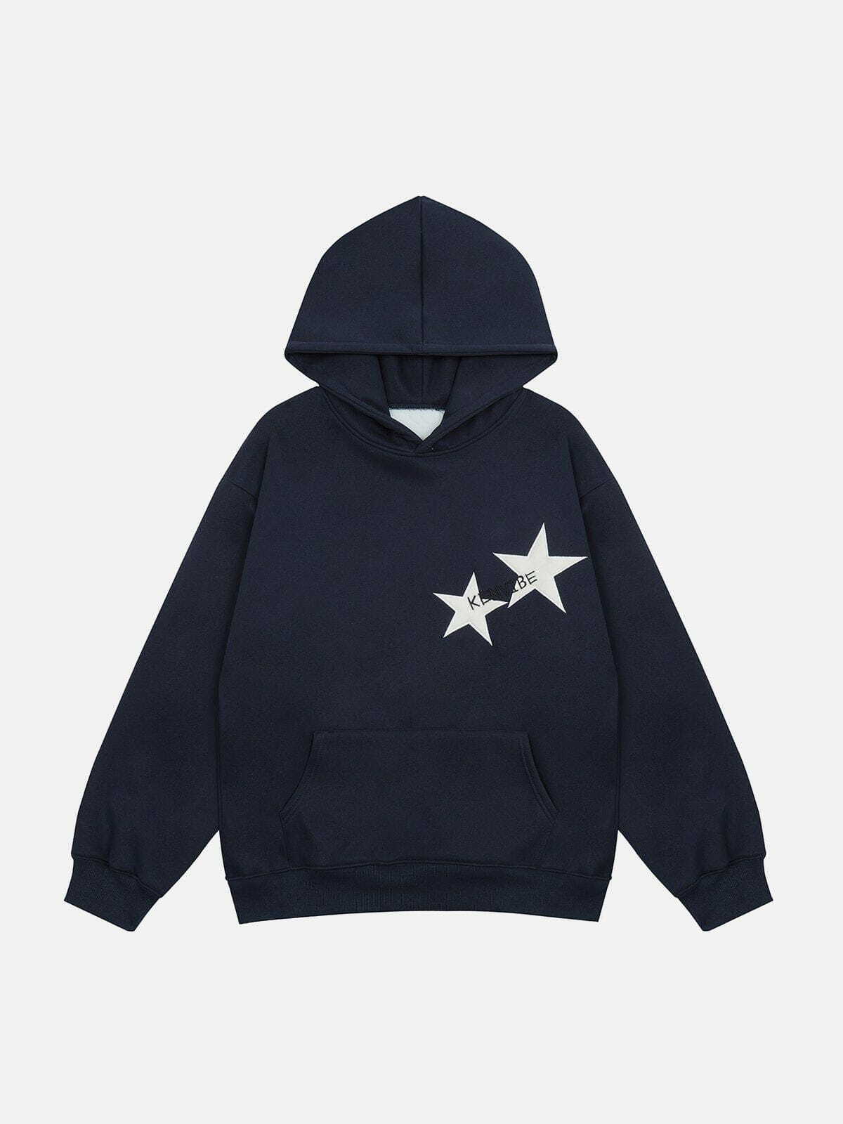 Y2K Star Print Hoodie - Retro 90s Grunge Outfit for Summer Parties & Club Nights