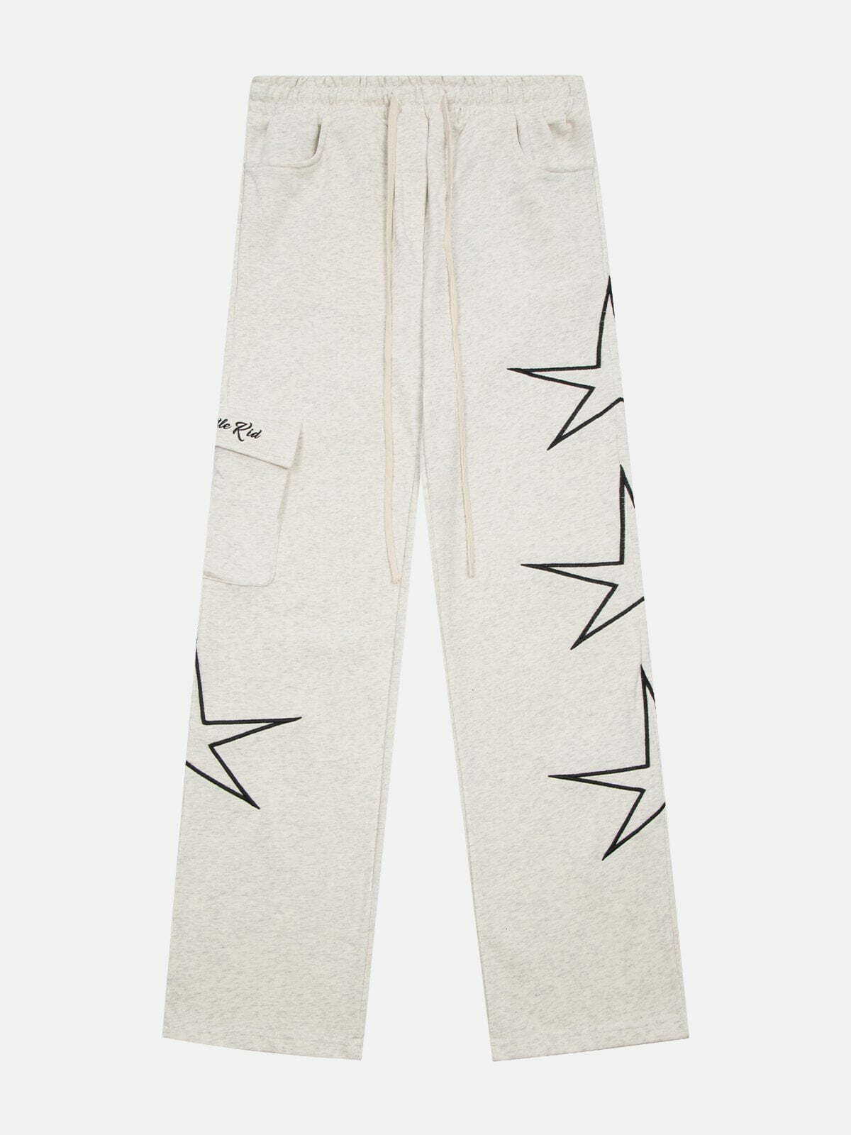 Y2K Star Print Sweatpants - Retro 90s Grunge Outfit for Summer Parties & Casual Wear