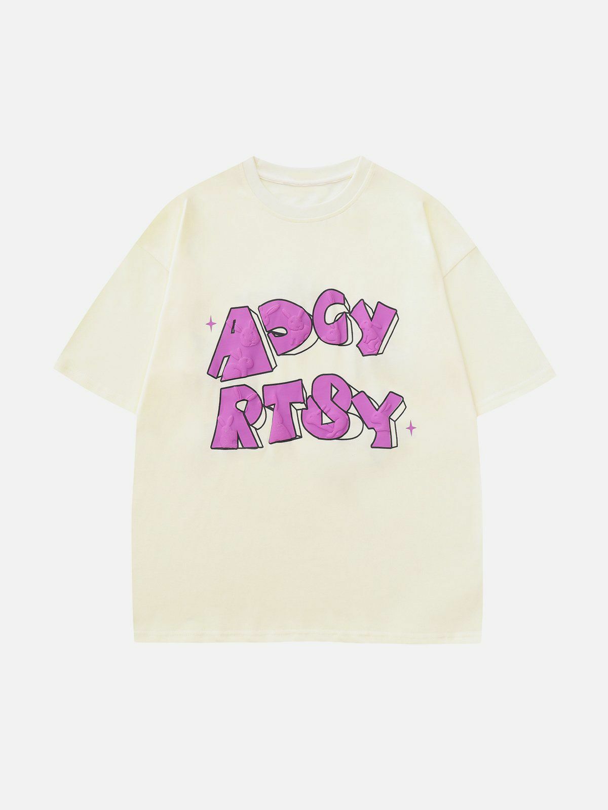 Y2K Star Print Tee - Retro 90s Grunge Top for Summer Outfits & Party Looks