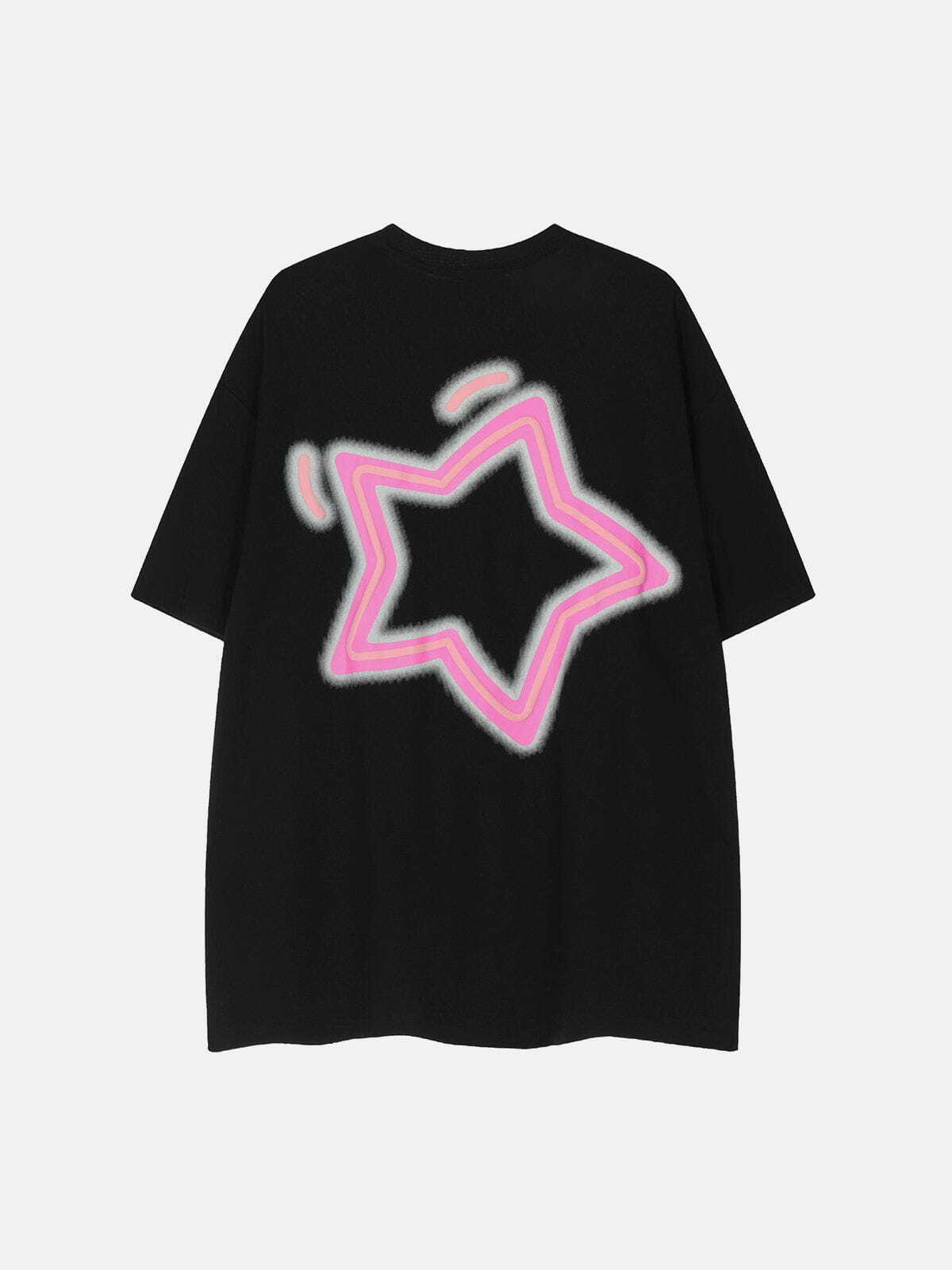 Y2K Star Print Tee - Retro 90s Grunge Top for Summer Outfits & Party Looks