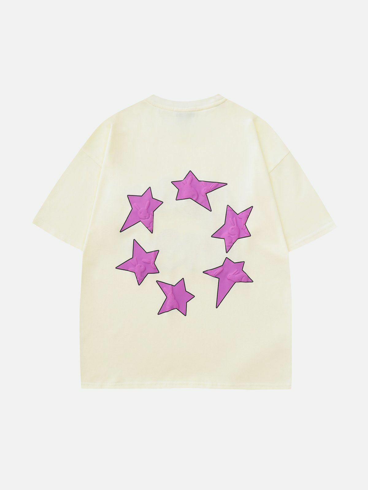 Y2K Star Print Tee - Retro 90s Grunge Top for Summer Outfits & Party Looks