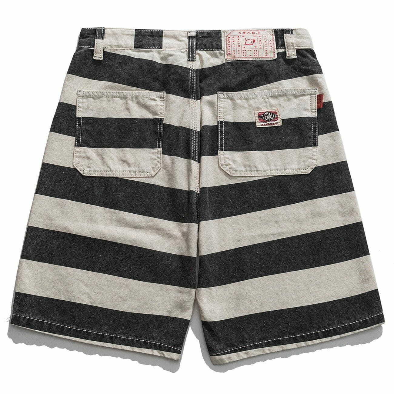 Y2K Striped Casual Shorts - Retro 90s Grunge Summer Outfit for Y2K Fashion Lovers