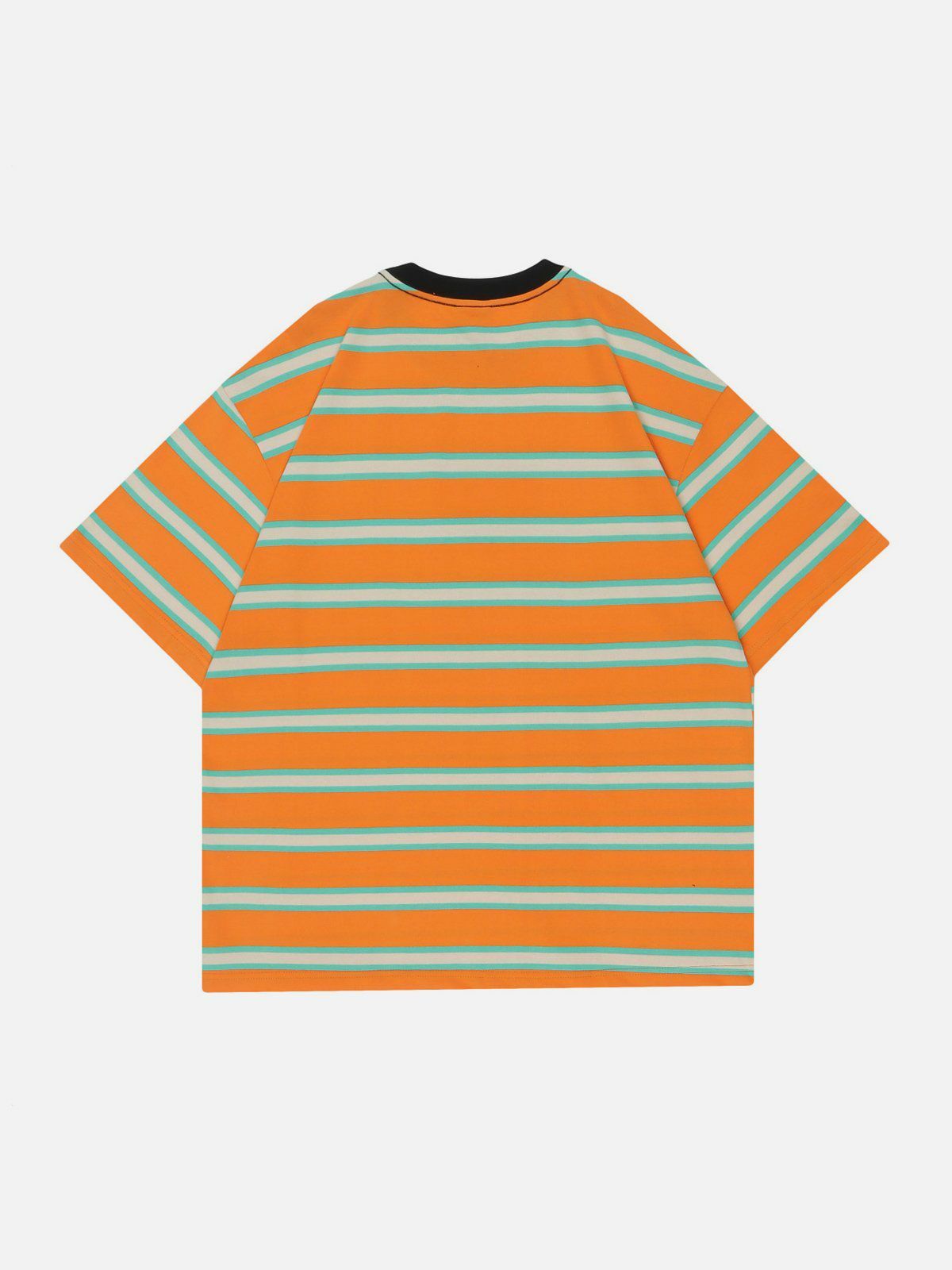 Y2K Striped Clashing Colors Tee - Retro 90s Grunge Top for Summer Party Outfits