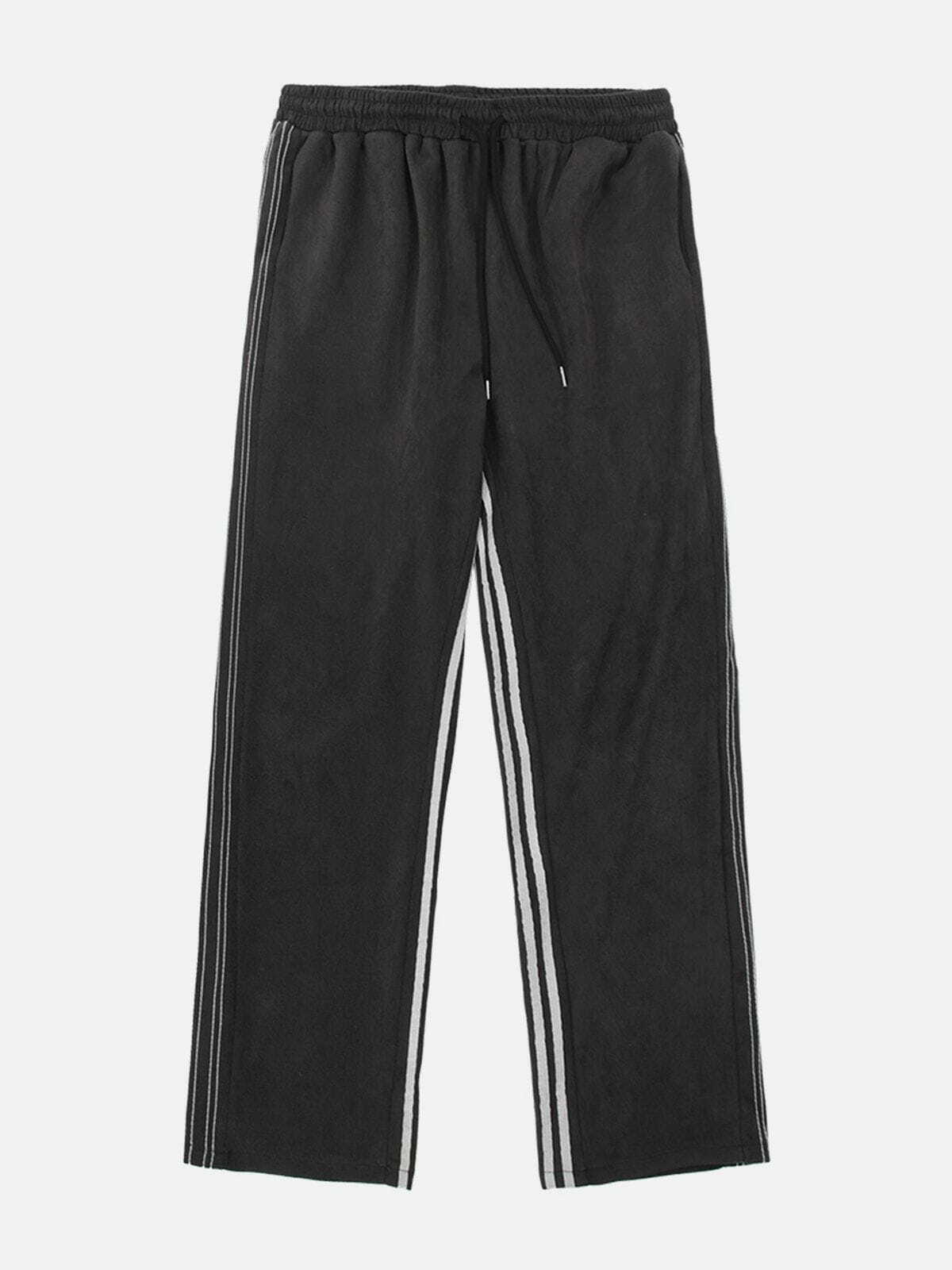 Y2K Striped High Waist Sweatpants - Retro 90s Grunge Outfit for Summer Parties & Casual Wear