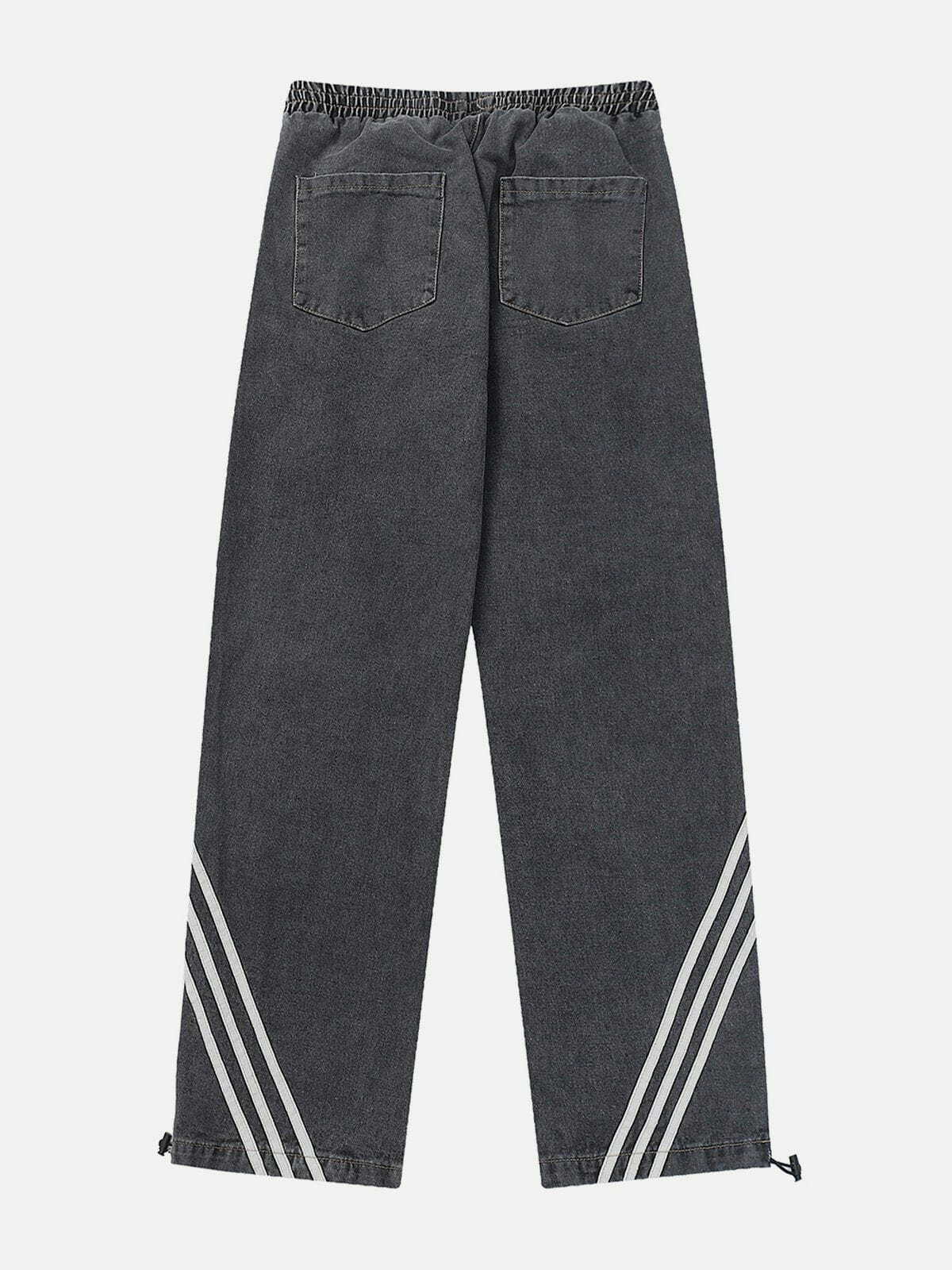 Y2K Striped Jeans: Retro 90s Grunge Outfit for Summer Parties & Club Looks