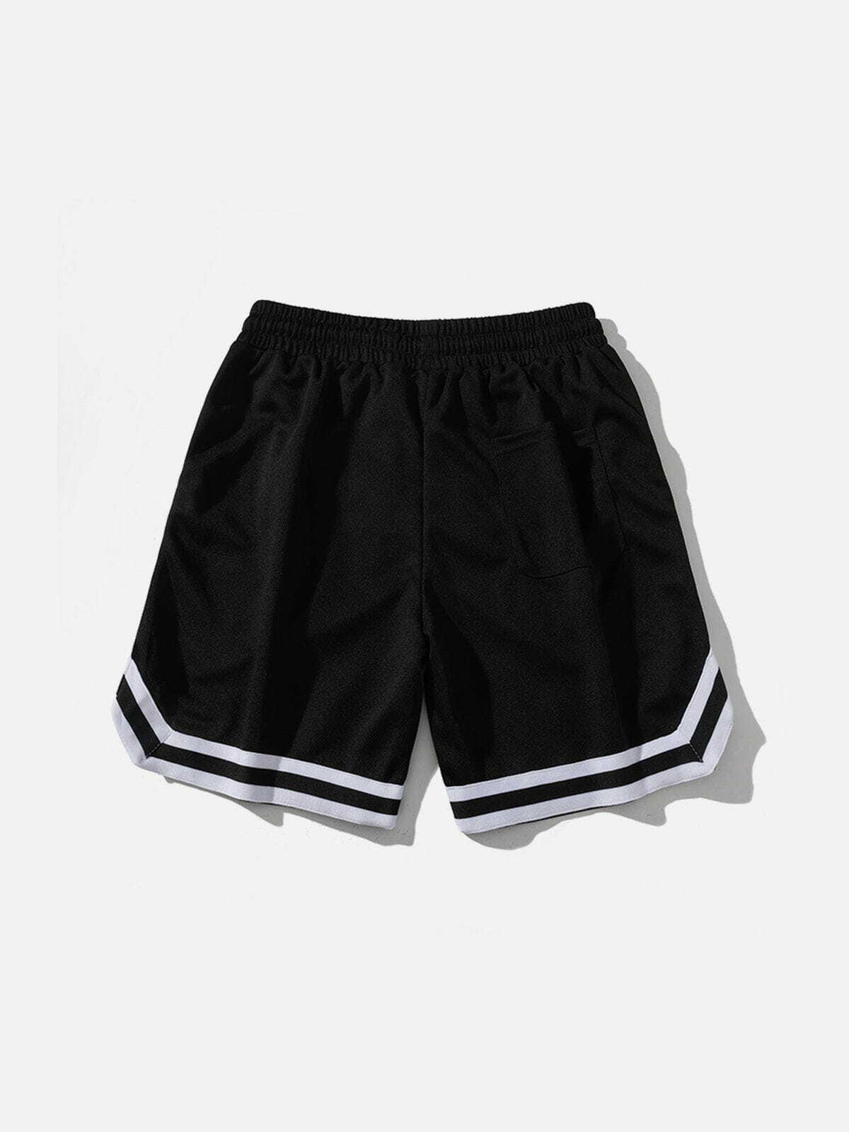 Y2K Striped Sports Shorts - Retro 90s Grunge Summer Outfit for Y2K Fashion Lovers