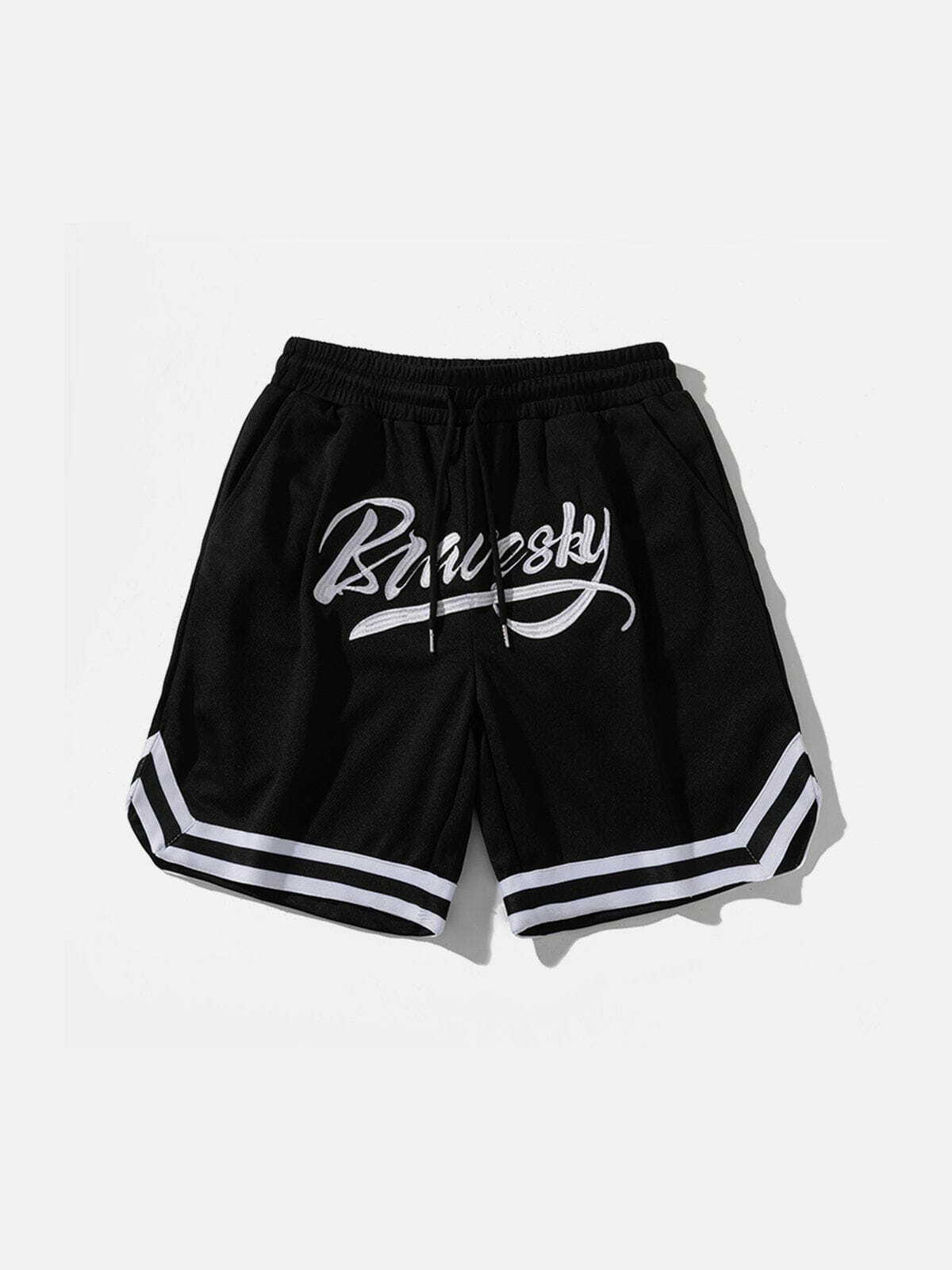 Y2K Striped Sports Shorts - Retro 90s Grunge Summer Outfit for Y2K Fashion Lovers