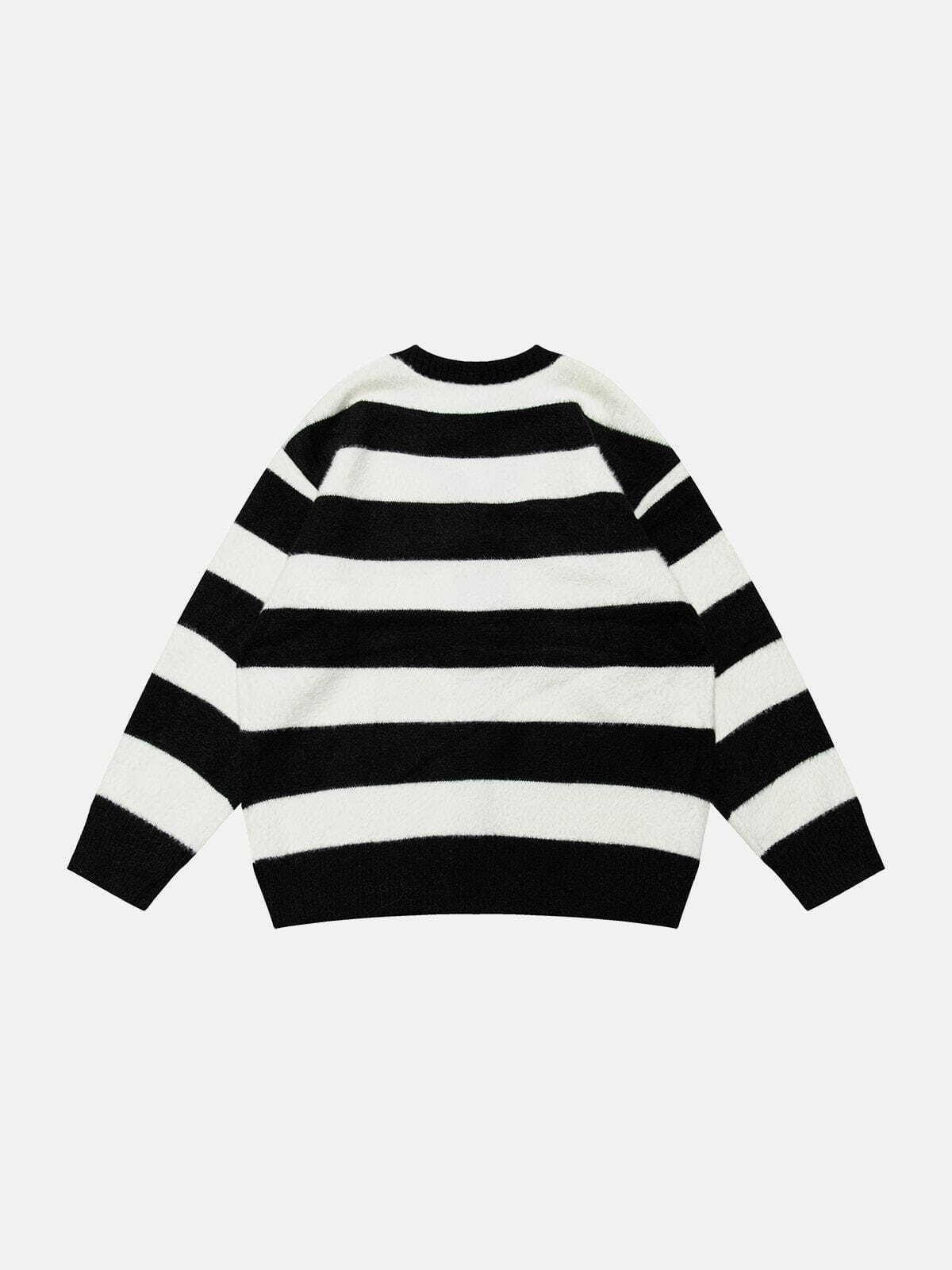 Y2K Stripes Mohair Cardigan - Retro 90s Grunge Summer Outfit for Y2K Fashion Lovers