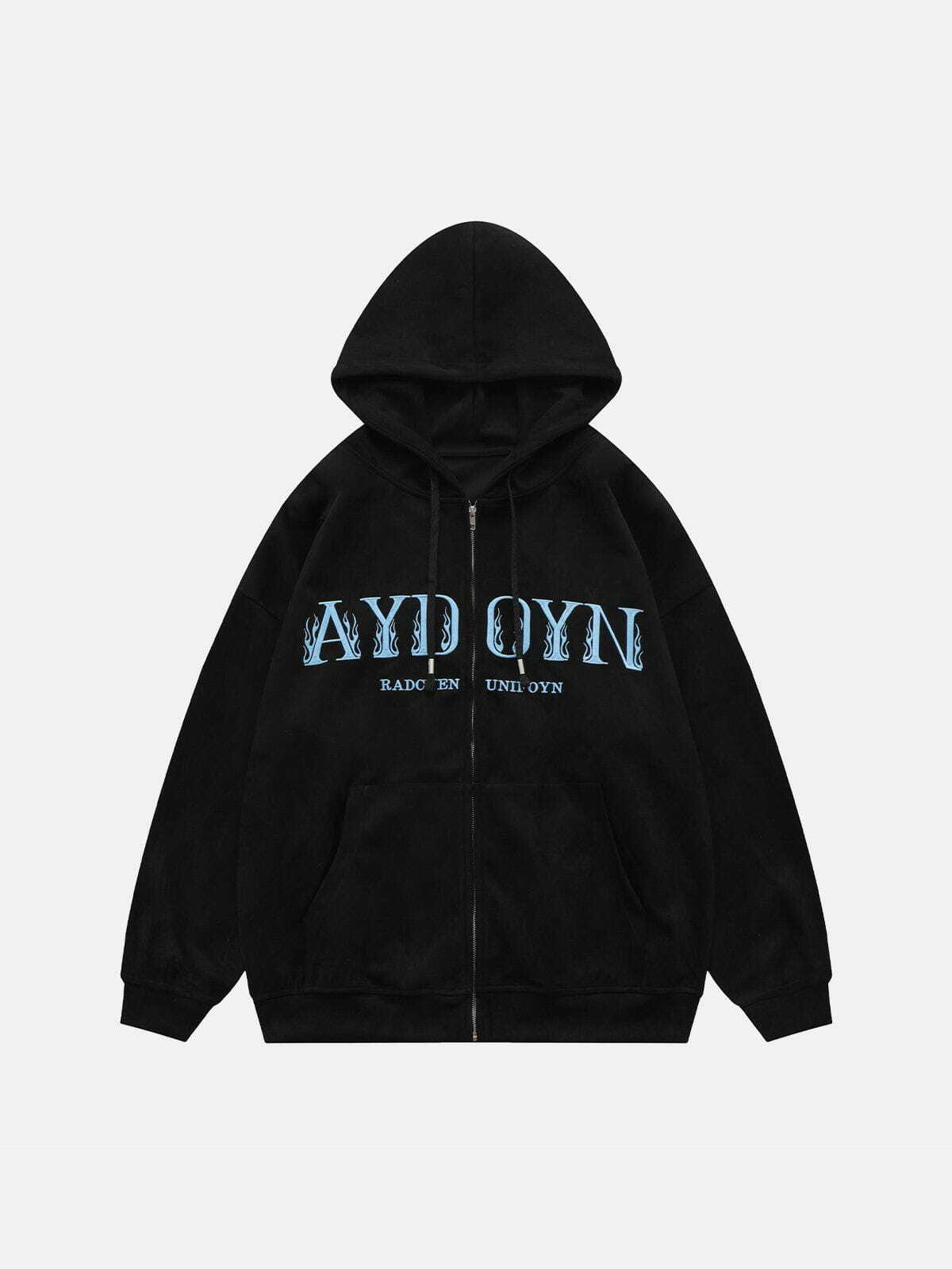 Y2K Suede Embroidered Letter Hoodie - Retro 90s Grunge Style for Summer Outfits