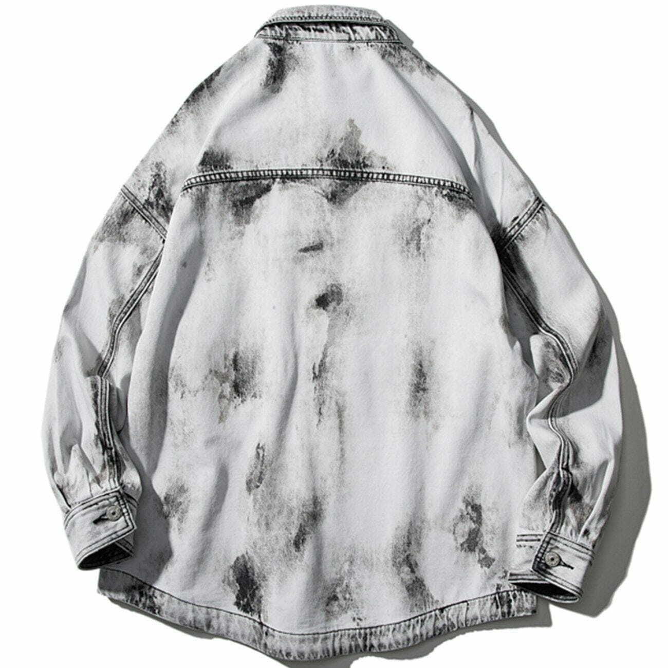 Y2K Tie Dye Denim Jacket - Retro Grunge Summer Outfit for 90s Party Vibes