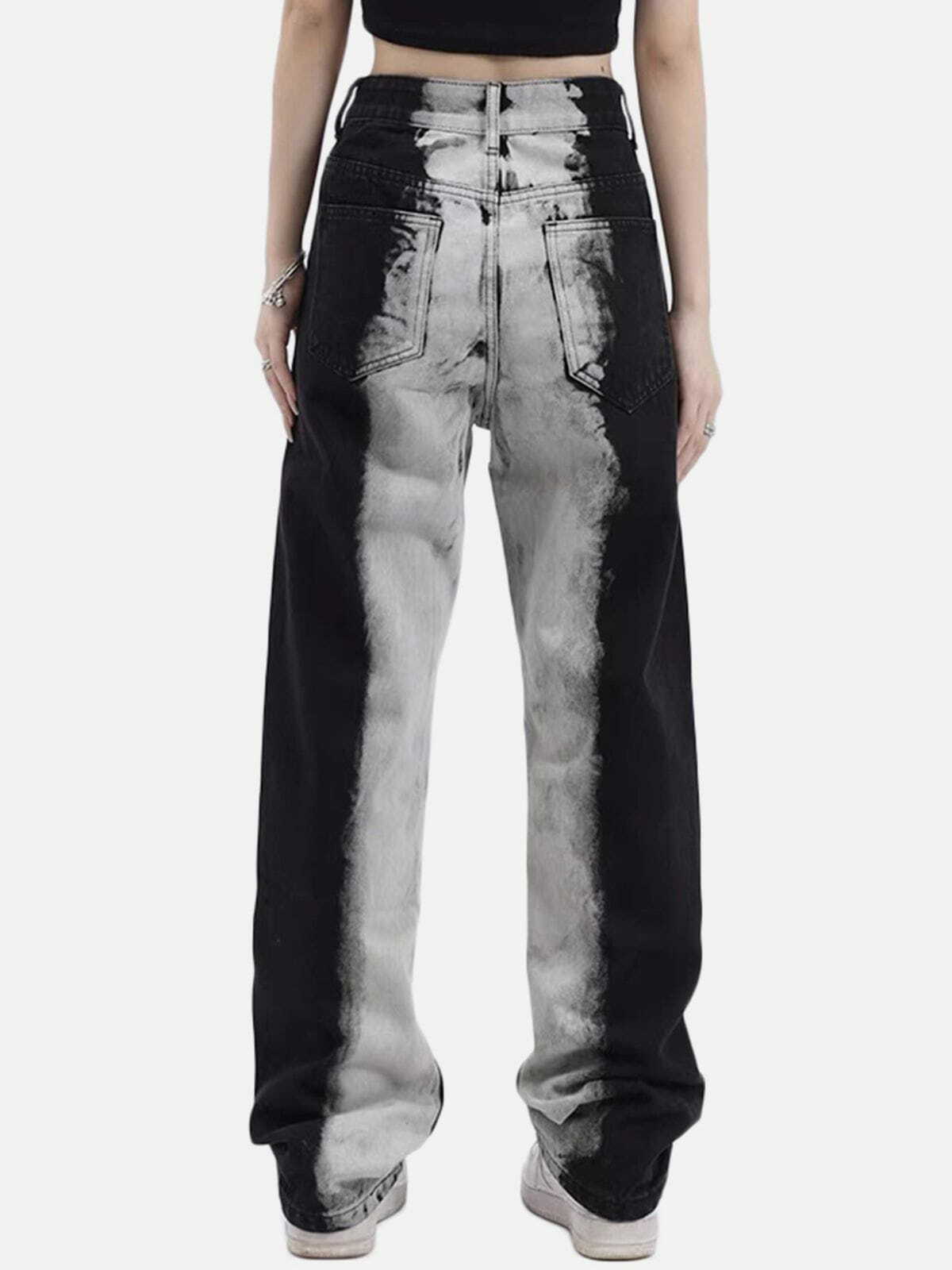 Y2K Tie-Dye Gradient Jeans - Retro 90s Grunge Outfit for Summer Parties & Festivals