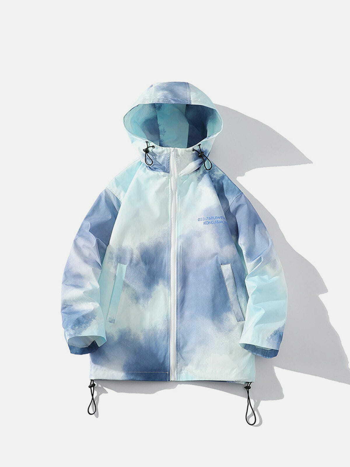 Y2K Tie-Dye Letter Print Hooded Jacket - Retro 90s Grunge Summer Outfit for Women