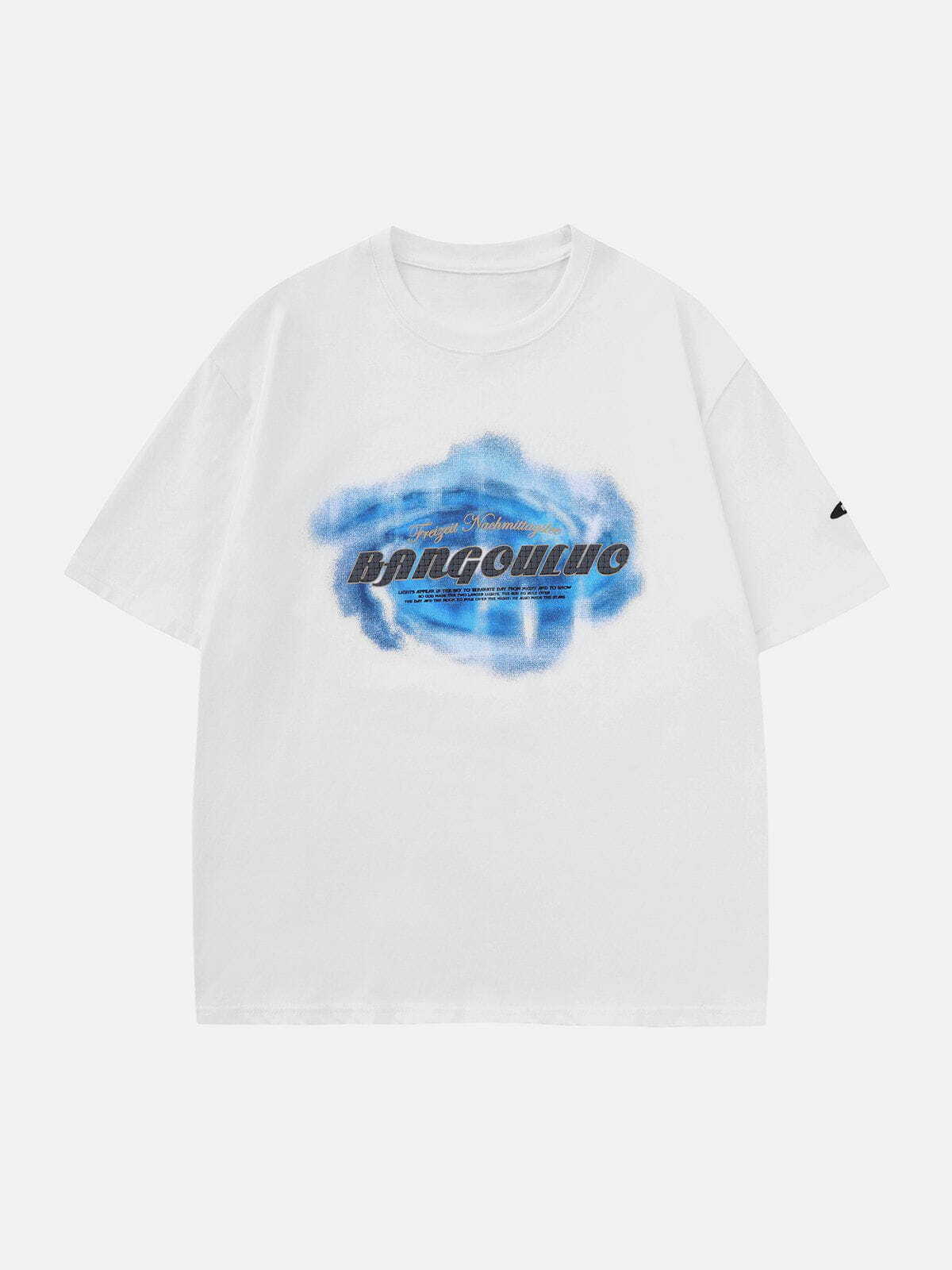 Y2K Tie-Dye Letters Print Tee - Retro 90s Grunge Summer Outfit for Y2K Vibes