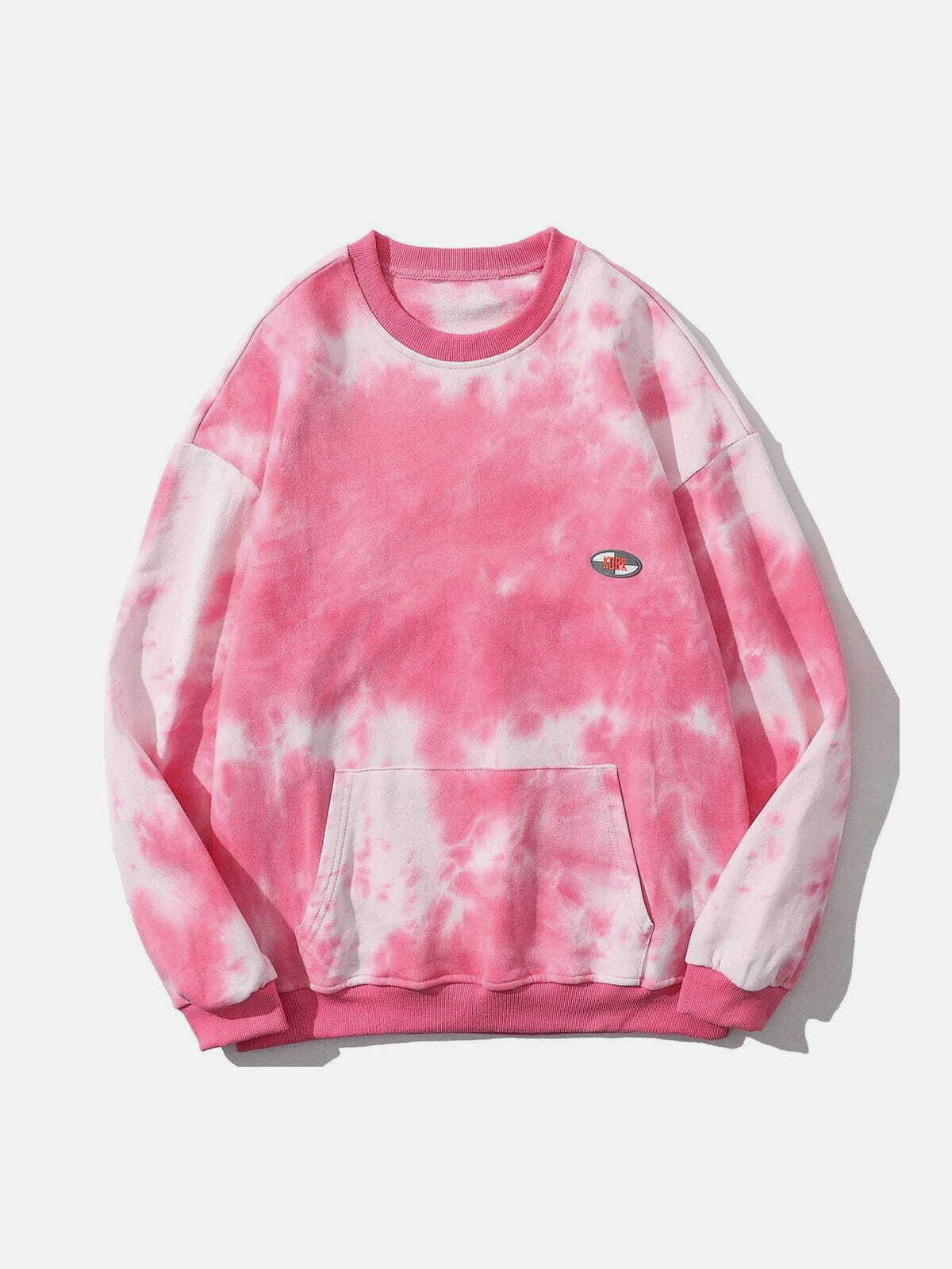 Y2K Tie-Dye Logo Sweatshirt - Retro 90s Grunge Style for Summer Parties & Outfits