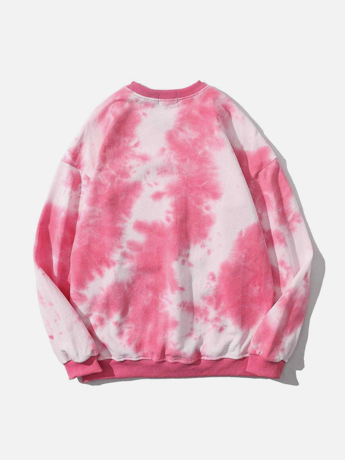 Y2K Tie-Dye Logo Sweatshirt - Retro 90s Grunge Style for Summer Parties & Outfits