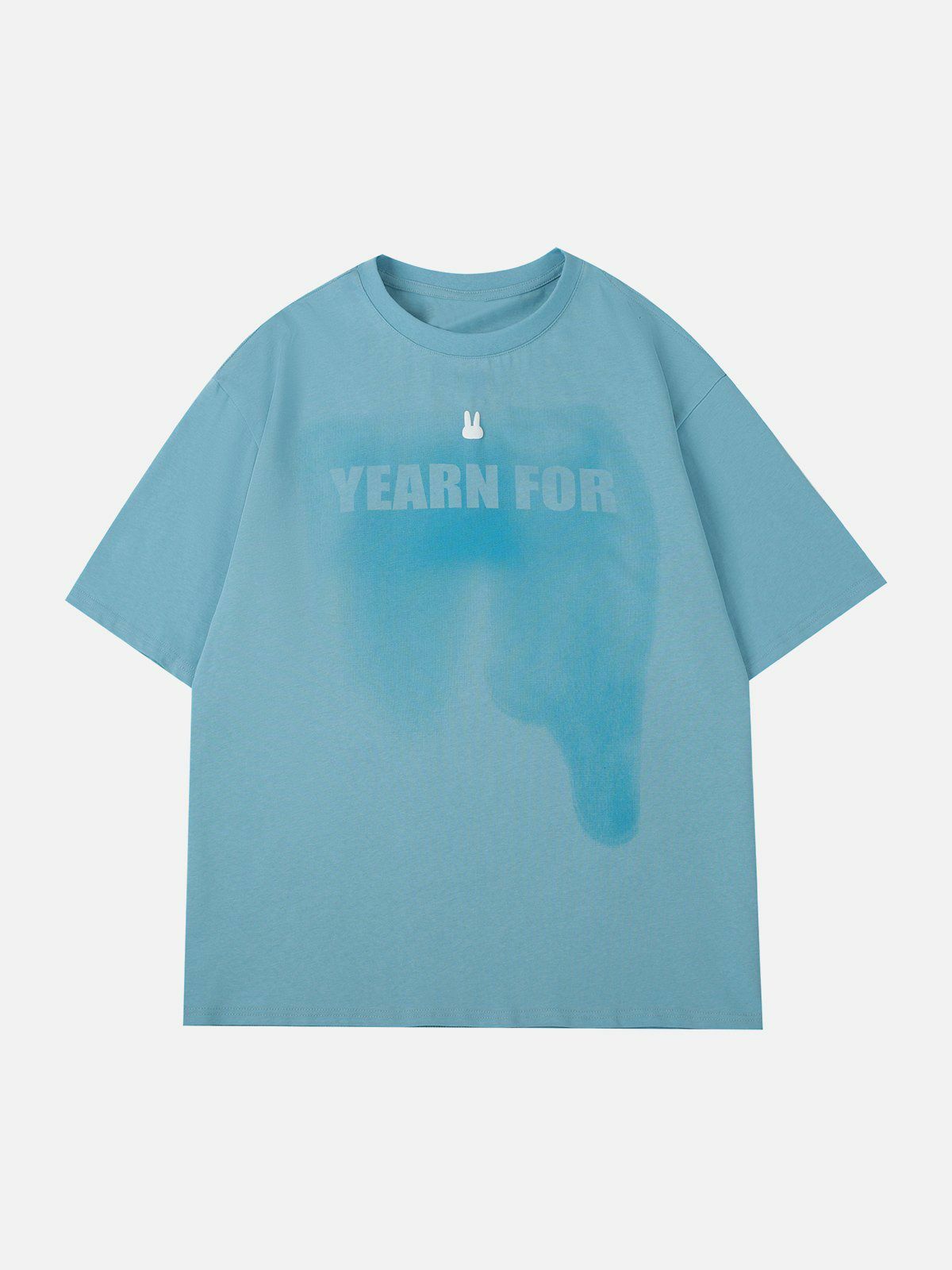 Y2K Tie Dye Rabbit Print Tee - Retro 90s Grunge Top for Summer Party Outfits