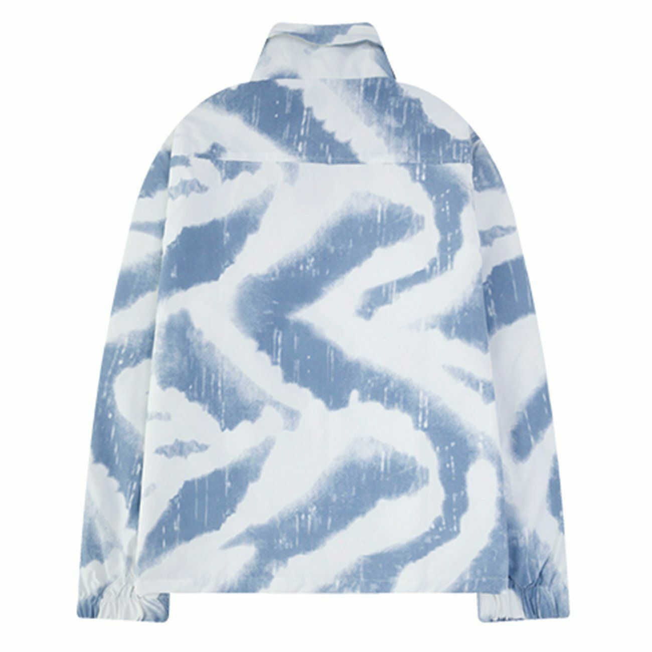 Y2K Tie-Dye Stand-Collar Jacket - Retro 90s Grunge Summer Outfit for Y2K Vibes