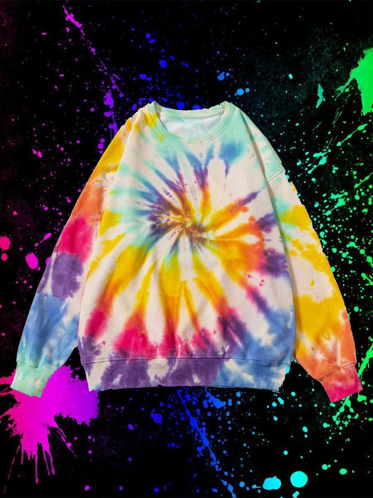 Y2K Tie Dye Sweatshirt - Retro 90s Grunge Top for Summer Outfits & Party Vibes