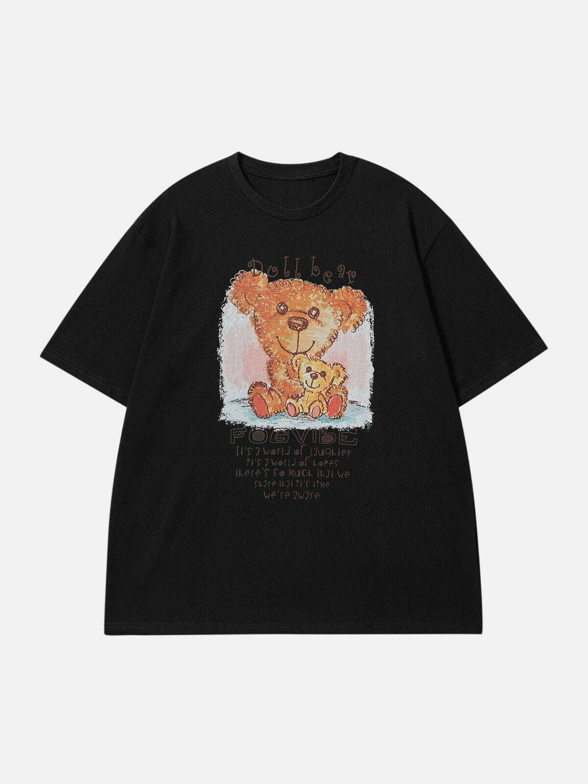 Y2K Toy Bear Family Print Tee - Retro 90s Grunge Summer Outfit for Y2K Fashion Lovers