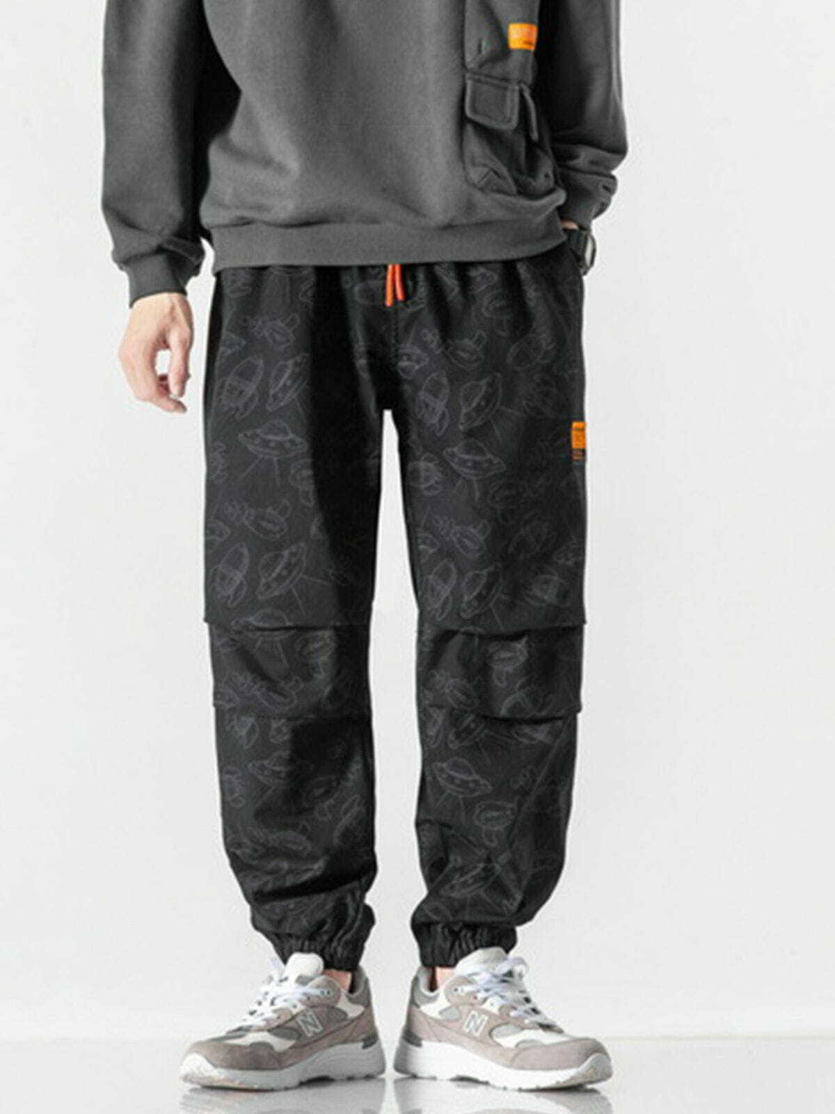 Y2K UFO Pattern Pants - Retro 90s Grunge Outfit for Summer Parties & Clubbing