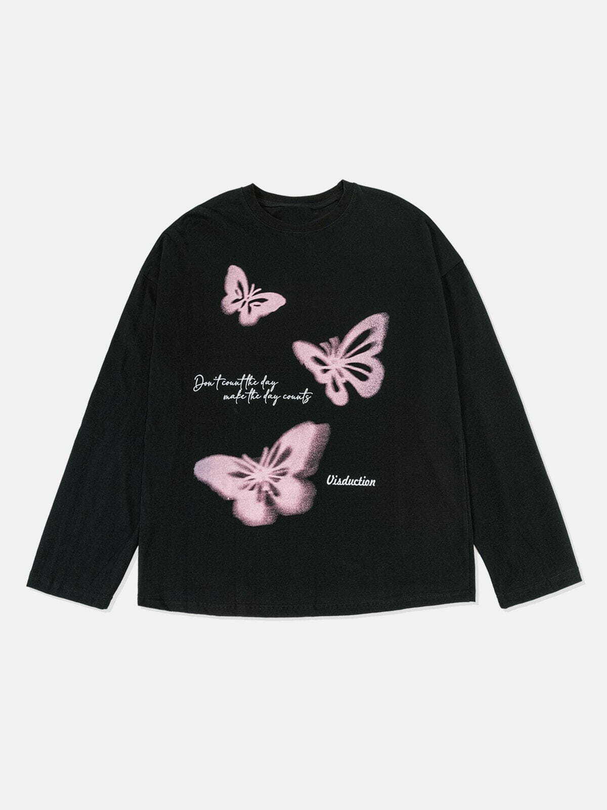 Y2K Vintage Butterfly Print Sweatshirt - Retro 90s Grunge Style for Summer Outfits