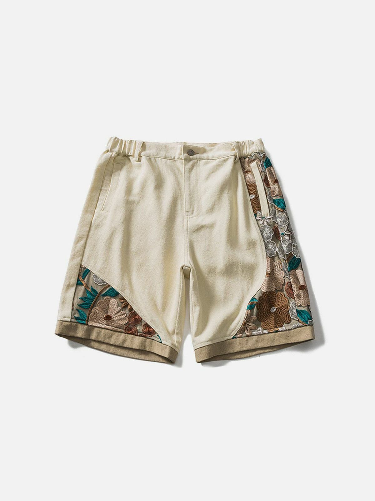 Y2K Vintage Chinese Embroidered Cargo Shorts - Grunge & Retro 90s Summer Outfit