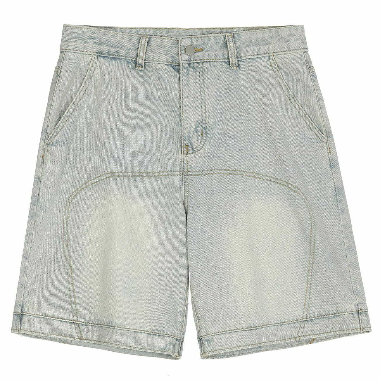 Y2K Vintage Denim Shorts - Retro 90s Grunge Summer Outfit for Y2K Party & Beach Vibes