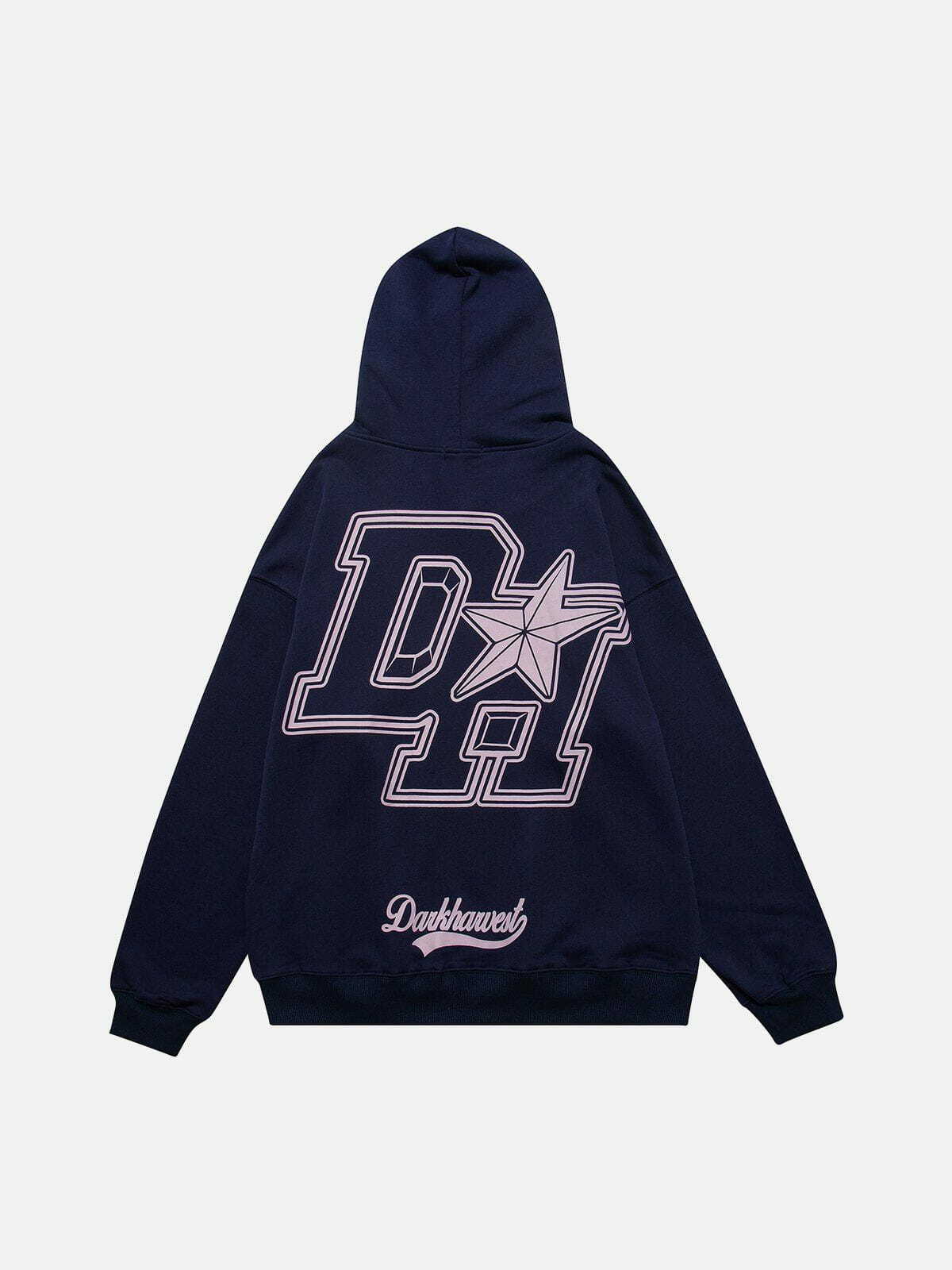 Y2K Vintage 'DH' Print Hoodie - Retro 90s Grunge Style for Summer Parties & Outfits