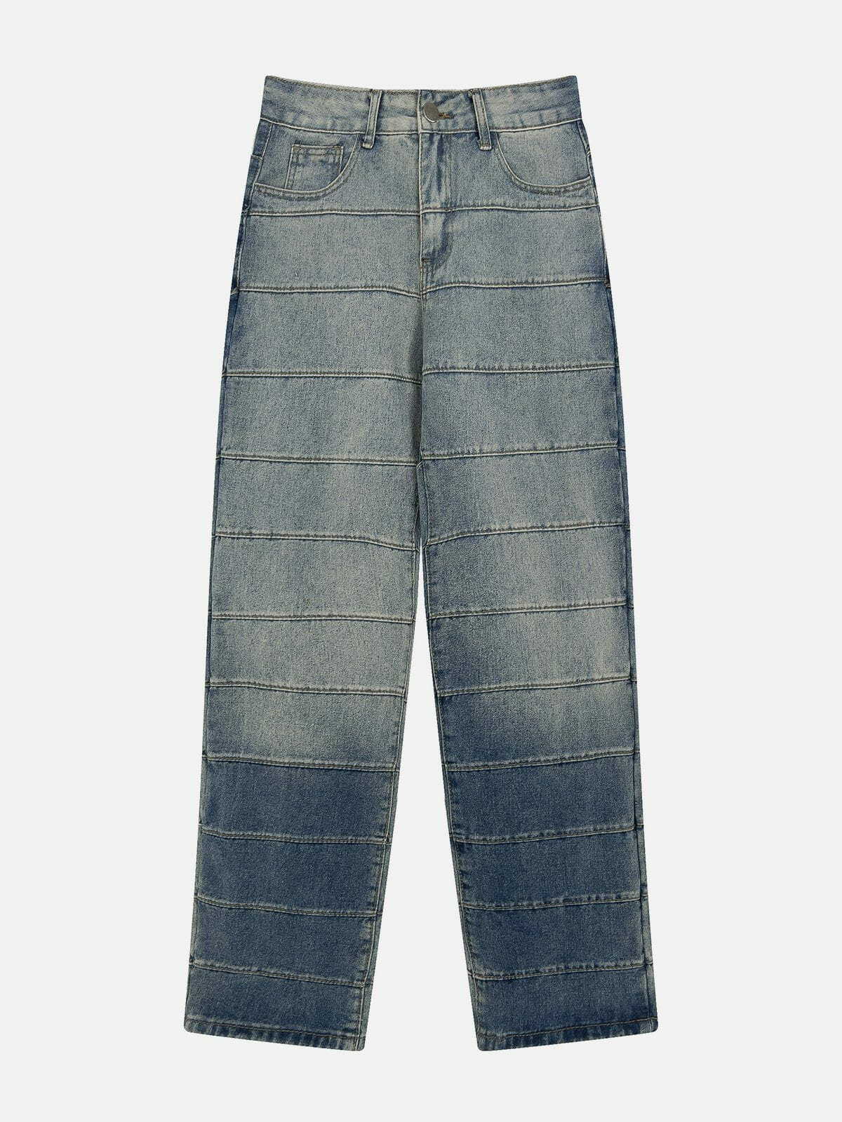 Y2K Vintage Distressed Patchwork Jeans - Retro 90s Grunge Outfit for Summer Parties