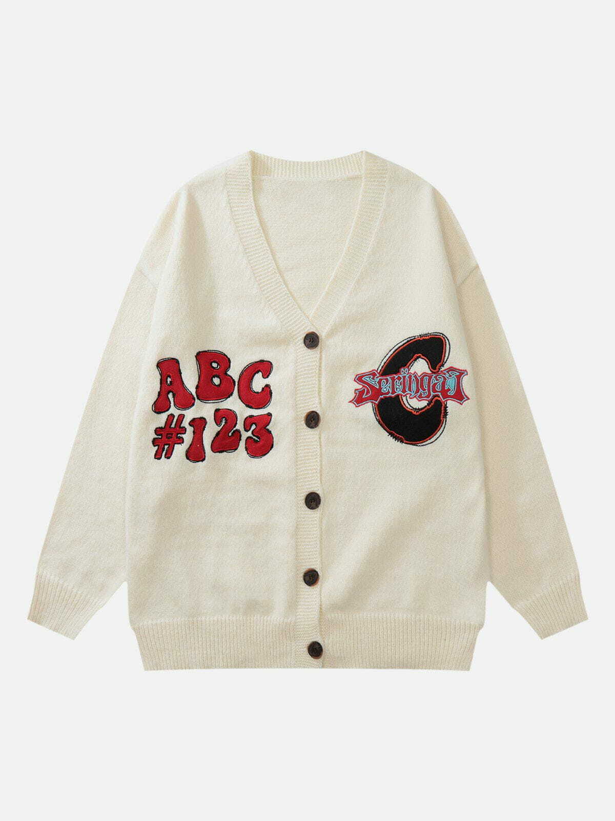 Y2K Vintage Embroidered Letters Cardigan - Retro 90s Grunge Summer Outfit Essential