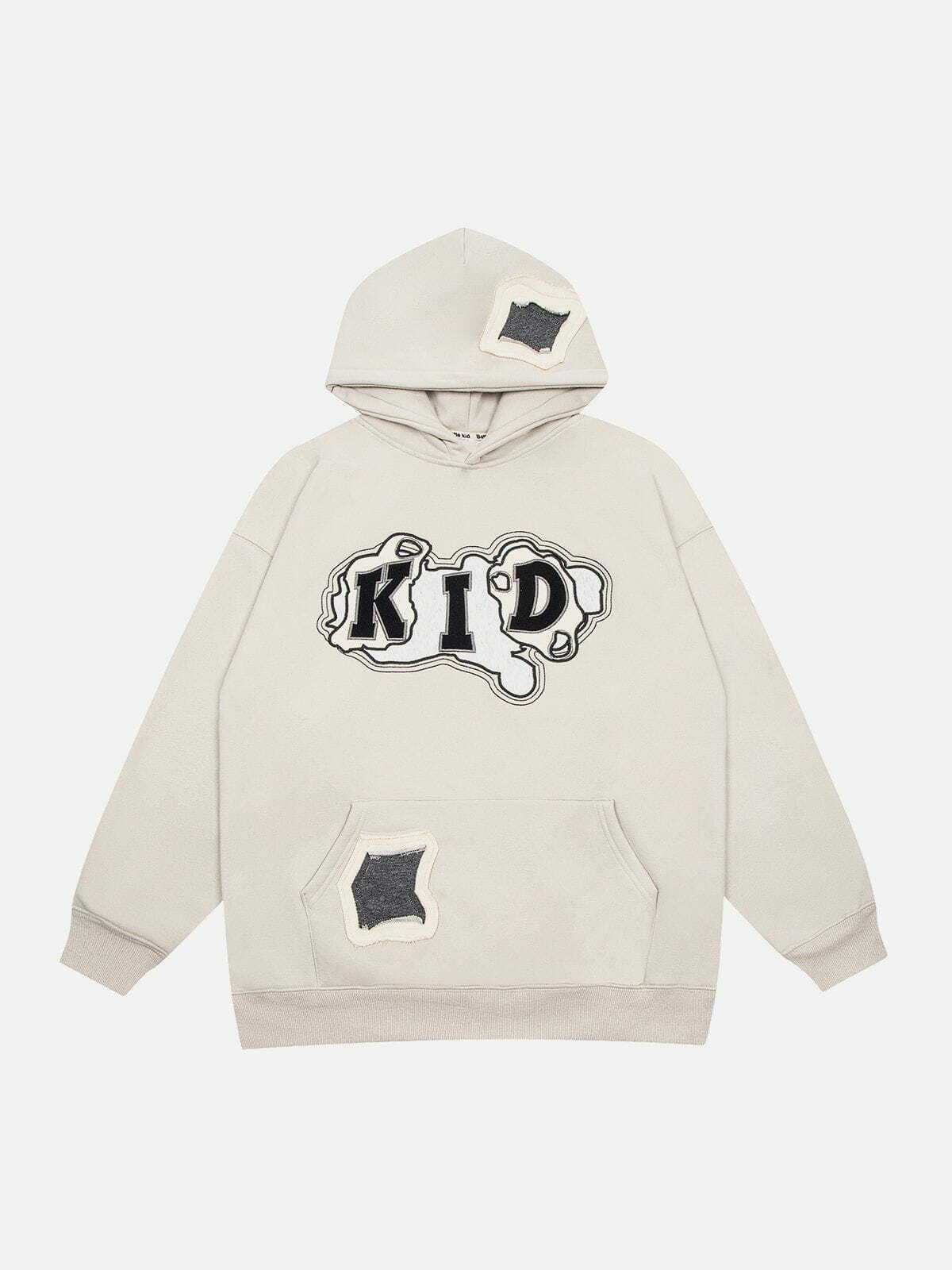 Y2K Vintage Embroidery Letter Hoodie - Retro 90s Grunge Style for Summer Outfits