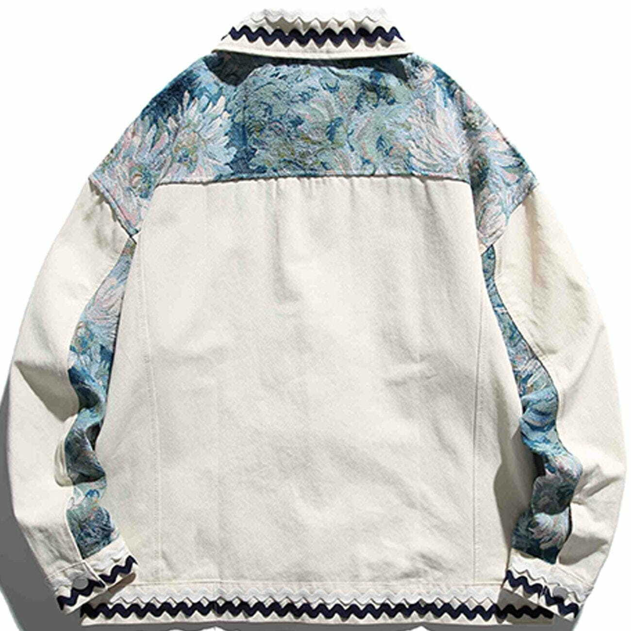 Y2K Vintage Embroidery Patchwork Jacket - Retro 90s Grunge Outfit for Summer Parties