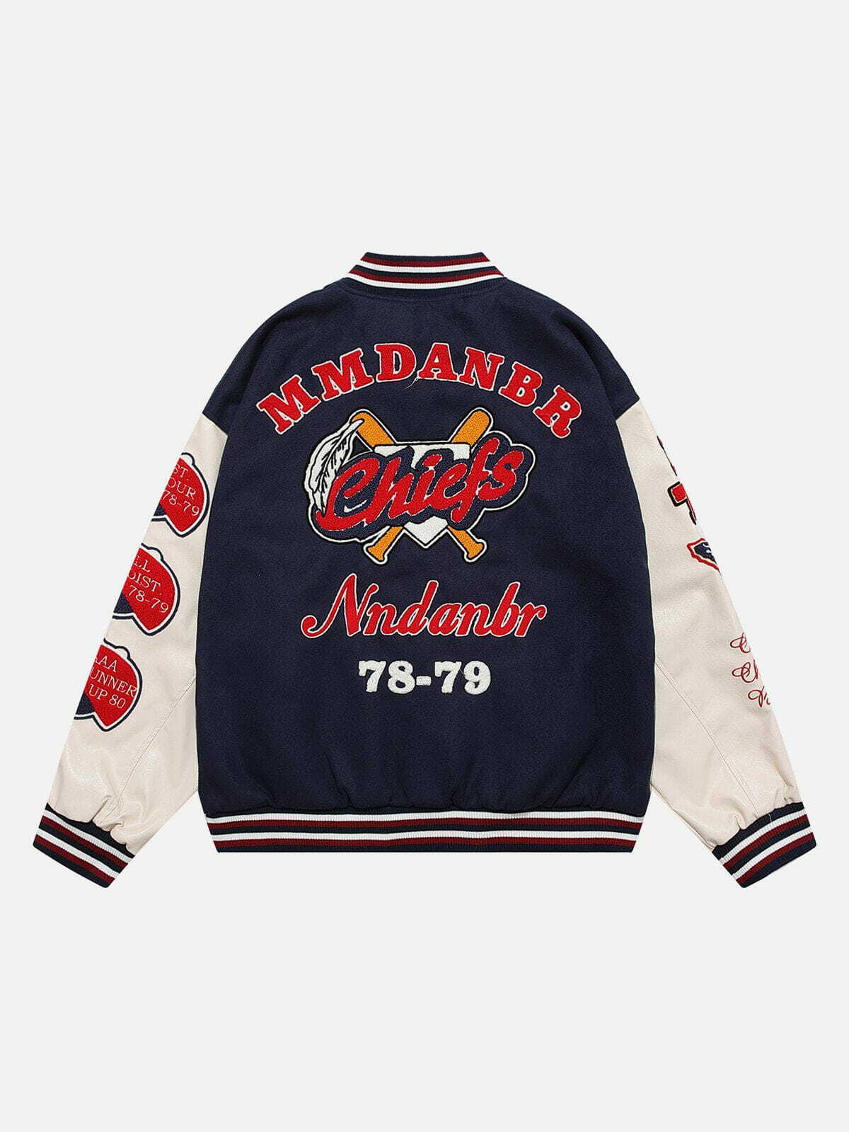 Y2K Vintage Flock Print Varsity Jacket - Retro 90s Grunge Style for Summer Outfits