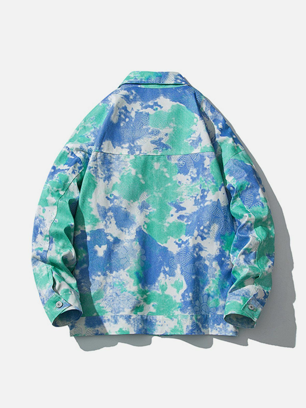 Y2K Vintage Floral Tie Dye Jacket - Retro 90s Grunge Summer Outfit for Y2K Vibes