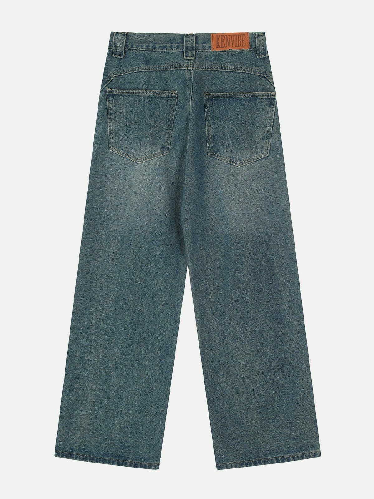 Y2K Vintage Folded Jeans - Retro 90s Grunge Outfit for Summer Parties & Casual Looks