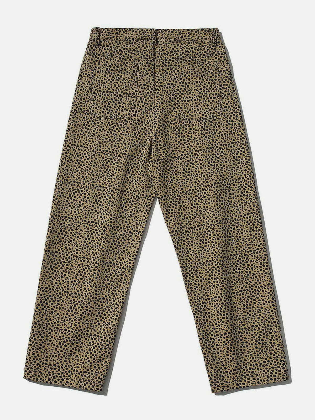 Y2K Vintage Full Print Leopard Pants - Grunge 90s Summer Outfit, Retro Style for Parties