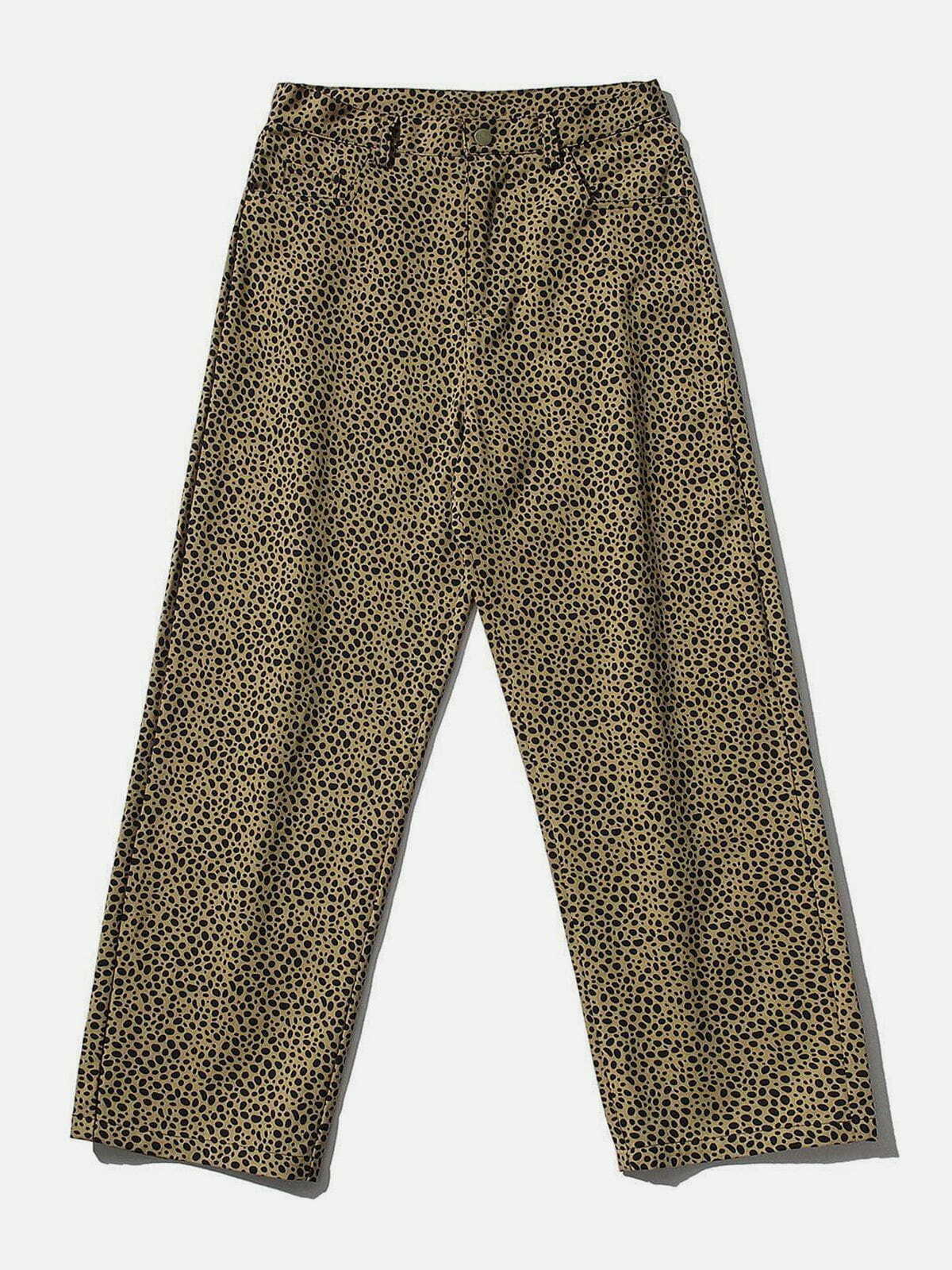 Y2K Vintage Full Print Leopard Pants - Grunge 90s Summer Outfit, Retro Style for Parties