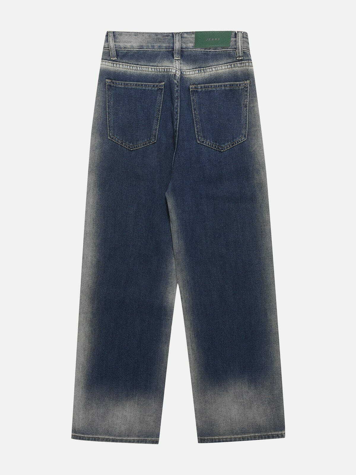 Y2K Vintage Gradient Wash Jeans - Retro 90s Grunge Outfit Essential for Summer Parties