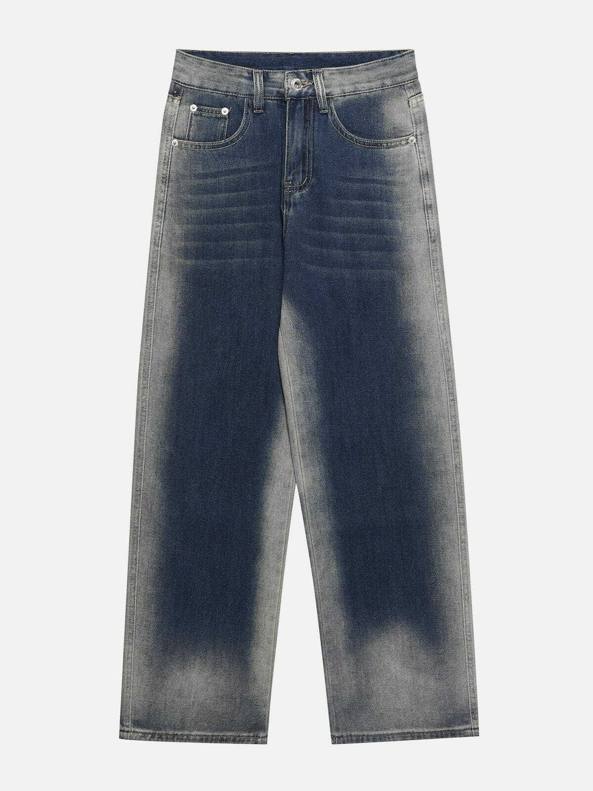 Y2K Vintage Gradient Wash Jeans - Retro 90s Grunge Outfit Essential for Summer Parties