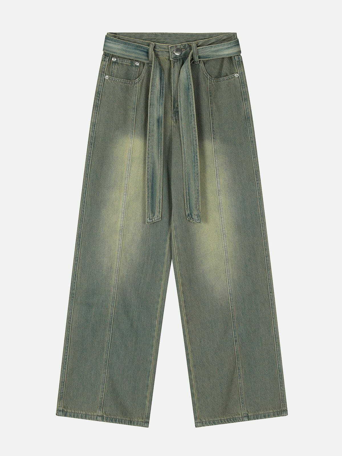 Y2K Vintage Hole Washed Jeans - Retro 90s Grunge Outfit for Summer Parties & Casual Looks