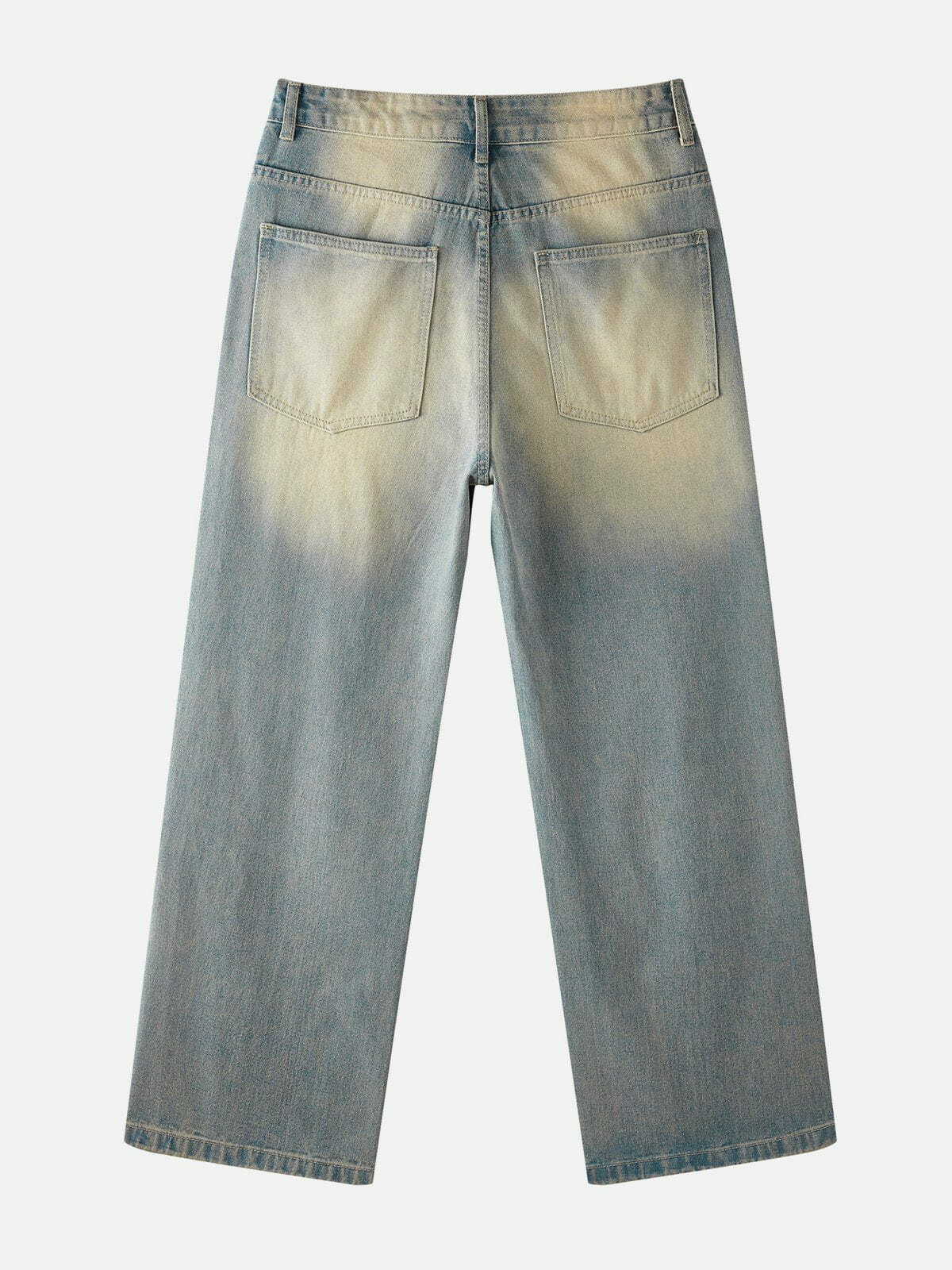 Y2K Vintage Hole Washed Jeans - Retro 90s Grunge Outfit for Summer Parties & Casual Looks