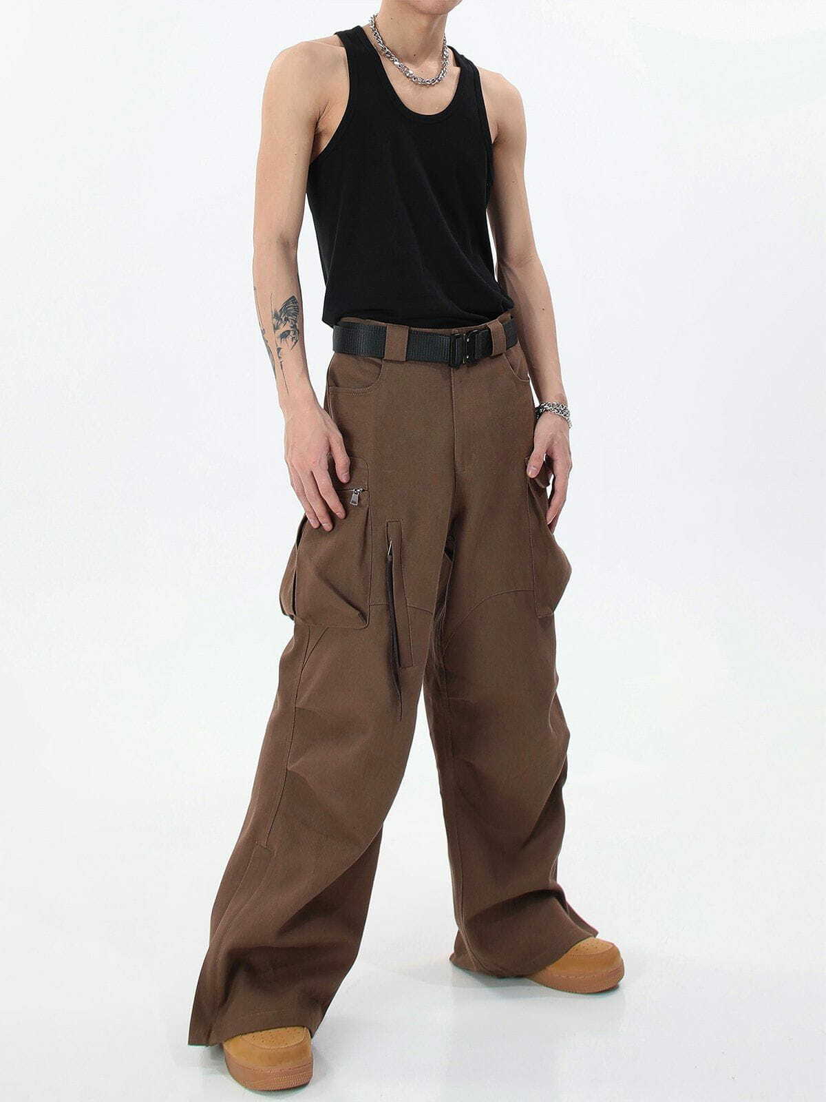 Y2K Vintage Loose High Waist Pants - Retro 90s Grunge Outfit for Summer Parties