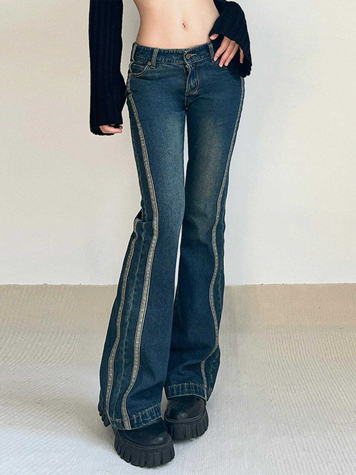 Y2K Vintage Low Rise Bootcut Jeans - Retro 90s Grunge Style for Summer Outfits