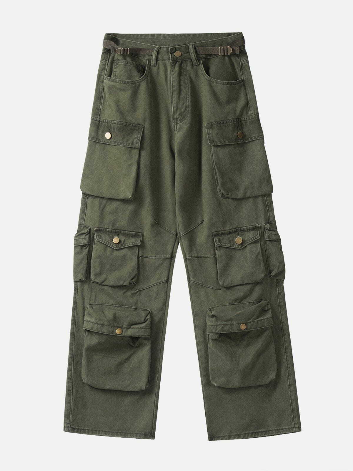 Y2K Vintage Multi-Pocket Cargo Pants for Grunge & 90s Summer Outfits, Retro Style