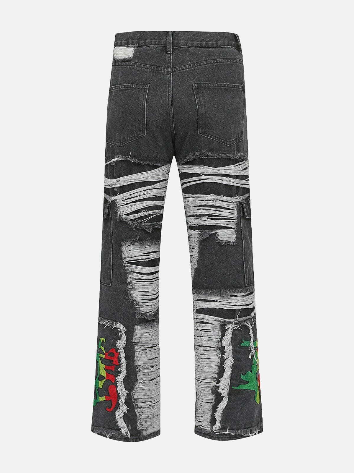 Y2K Vintage Raw Ripped Jeans - Grunge 90s Fashion, Summer Outfits, Retro Style for Women