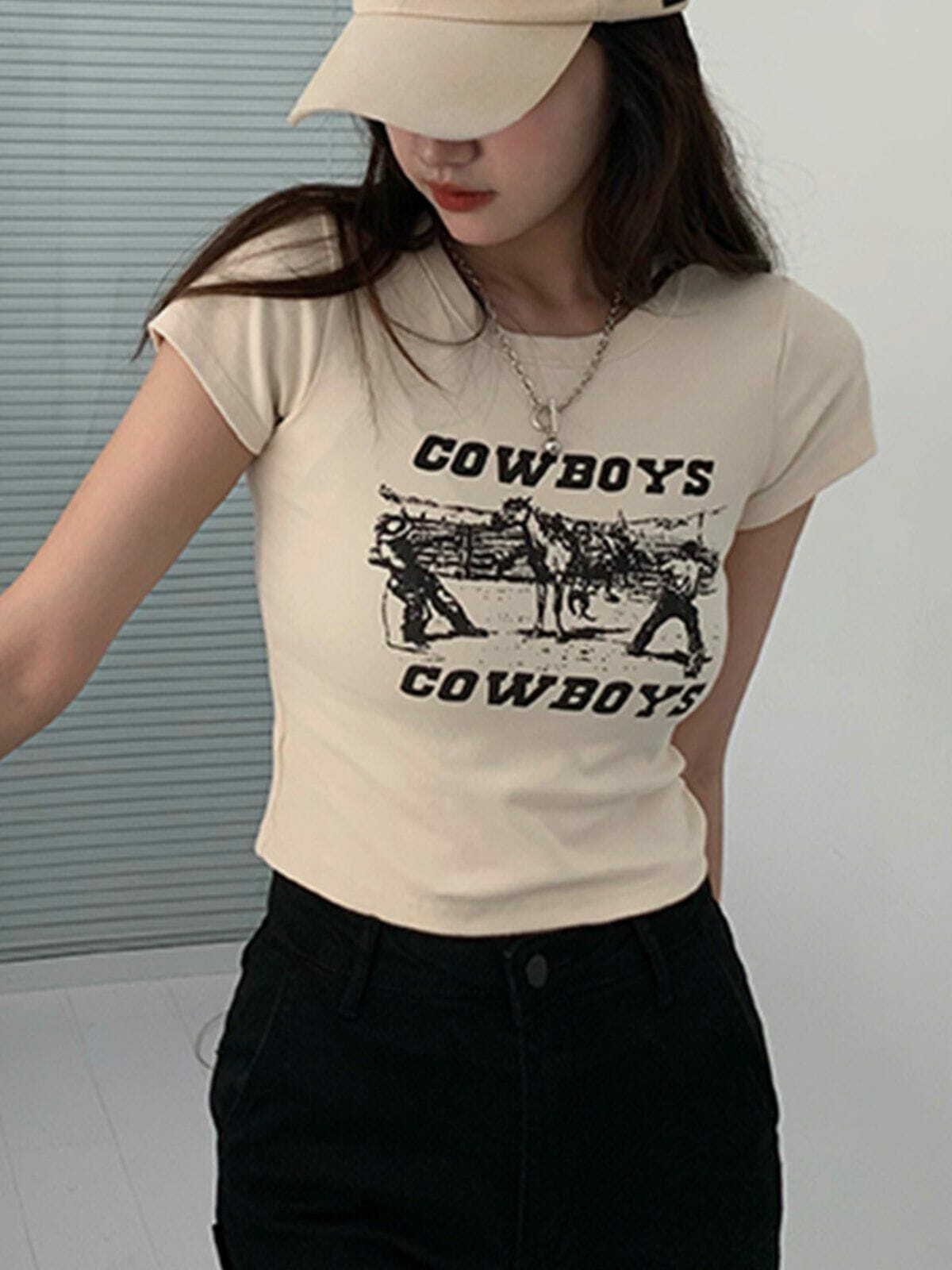 Y2K Vintage Slim Fit Baby Tee - Retro 90s Grunge Summer Outfit for Y2K Style Lovers