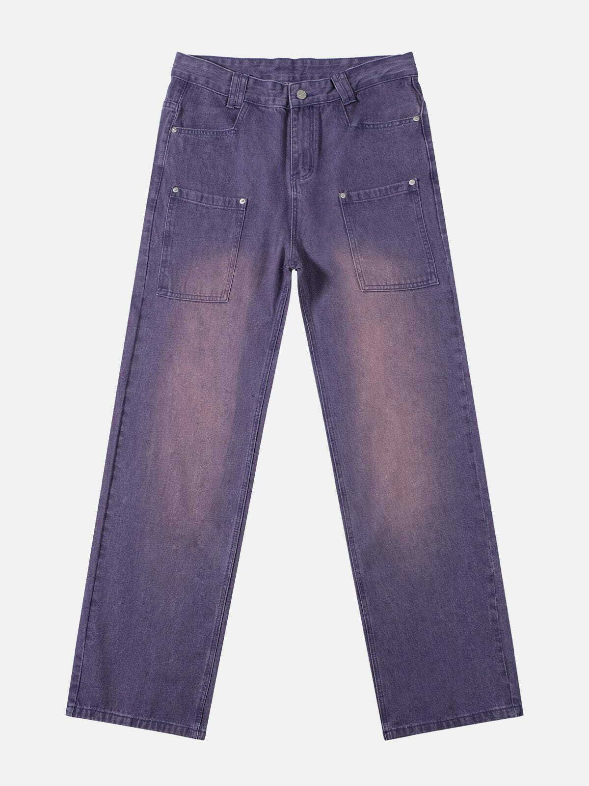 Y2K Vintage Solid Gradient Jeans - Retro 90s Grunge Outfit for Summer Parties & Festivals