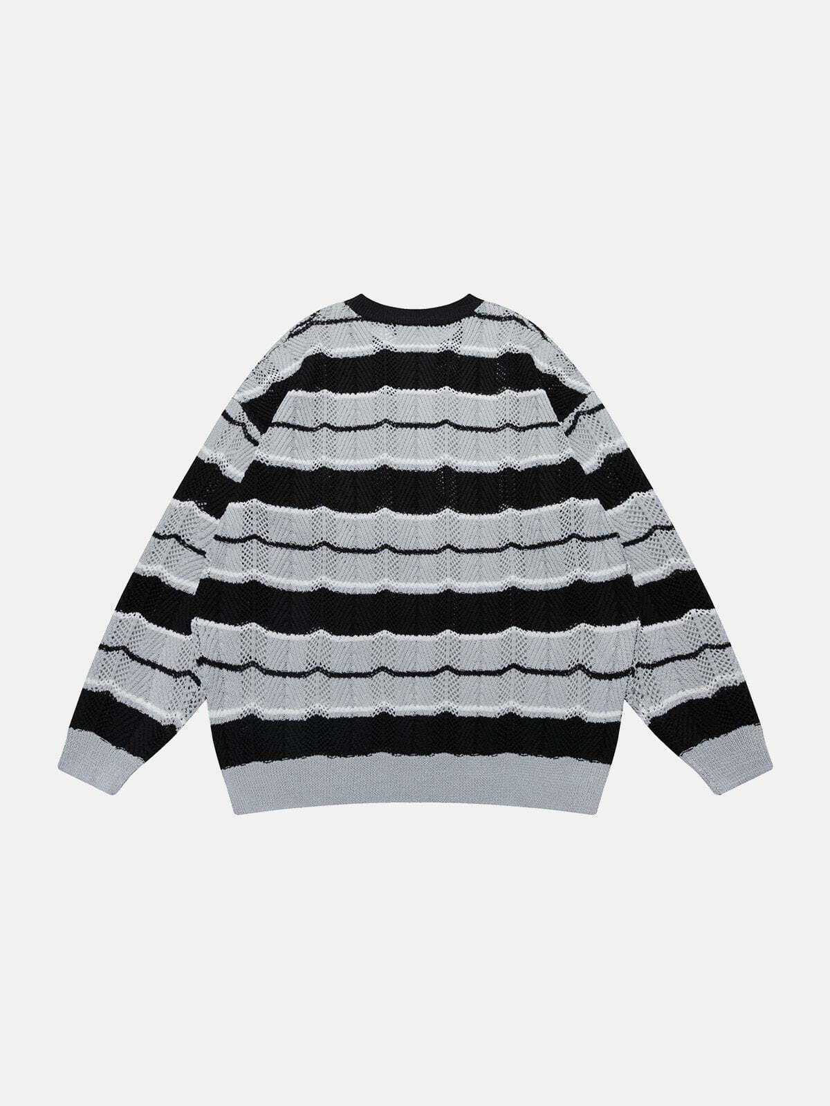 Y2K Vintage Stripe Sweater - Retro 90s Grunge Top for Summer Outfits & Party Looks