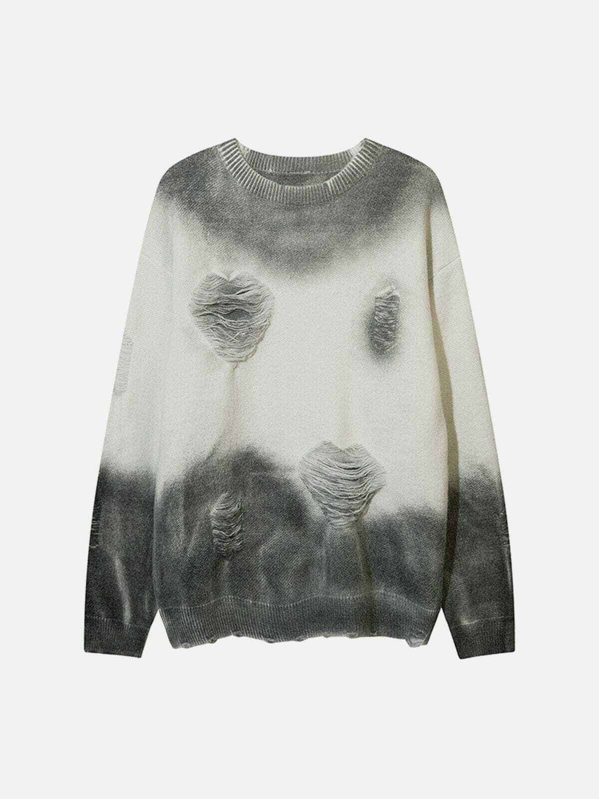 Y2K Vintage Tie-Dye Hole Sweater - Grunge 90s Fashion for Summer Parties & Retro Outfits