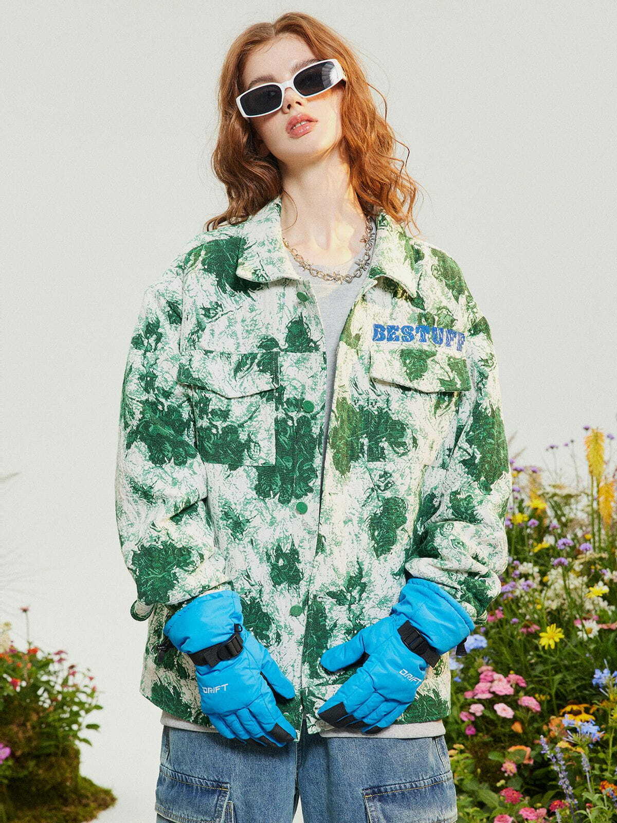 Y2K Vintage Tie Dye Print Jacket - Retro 90s Grunge Summer Outfit for Y2K Vibes